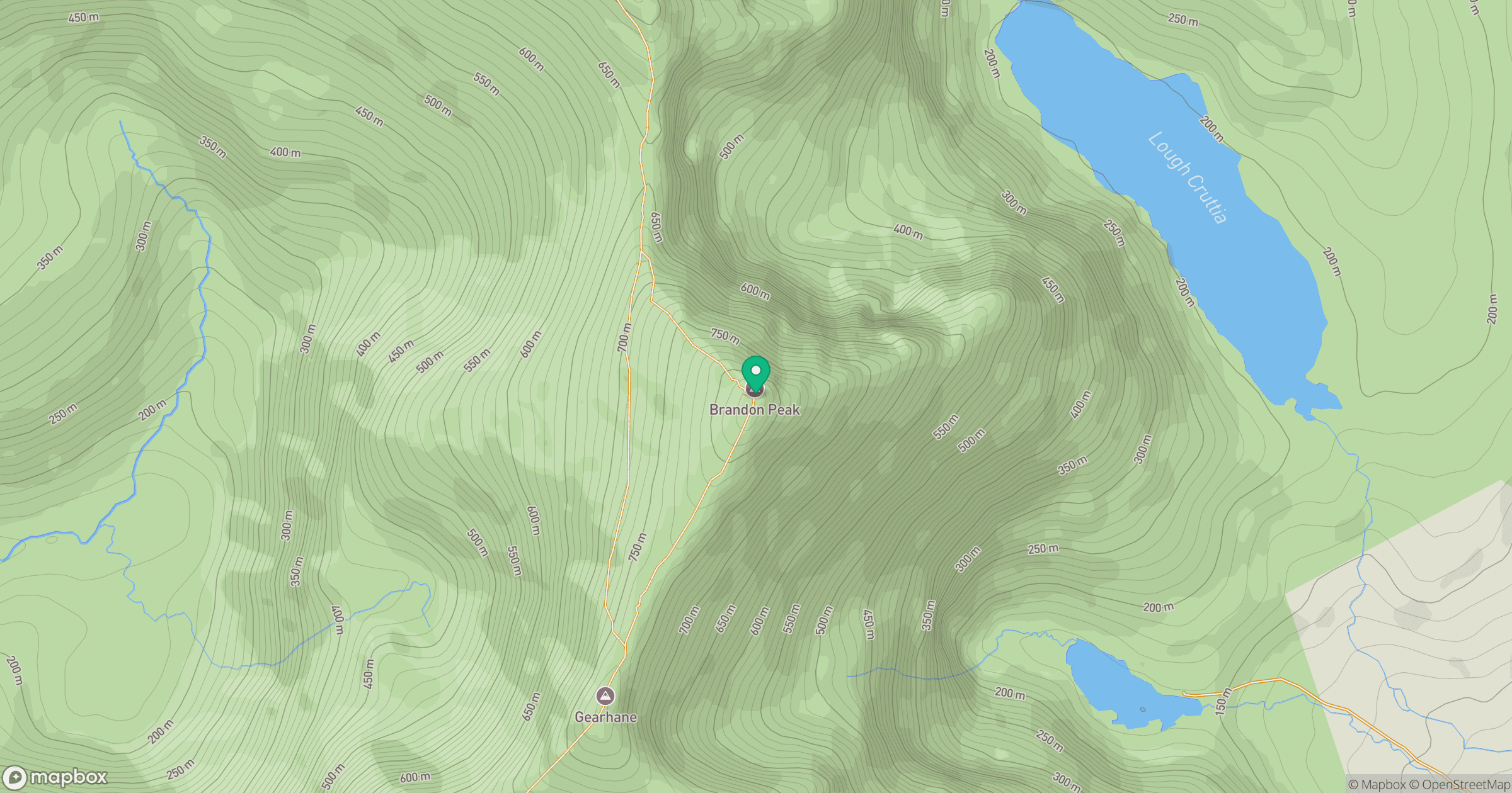Brandon Peak location map