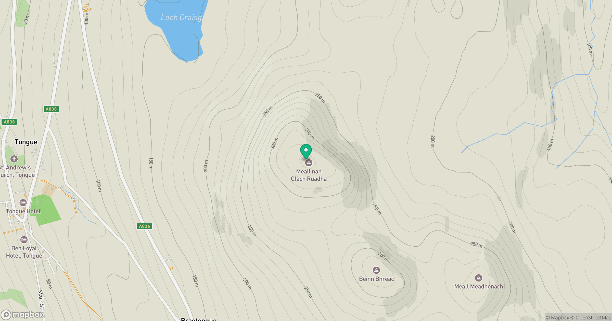 Meall nan Clach Ruadha location map