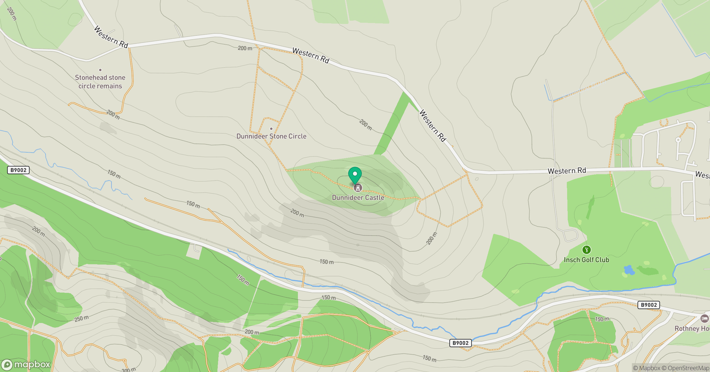 Hill of Dunnideer location map