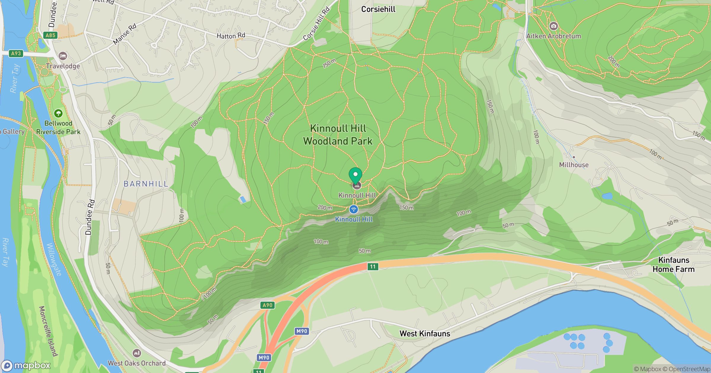 Kinnoull Hill location map