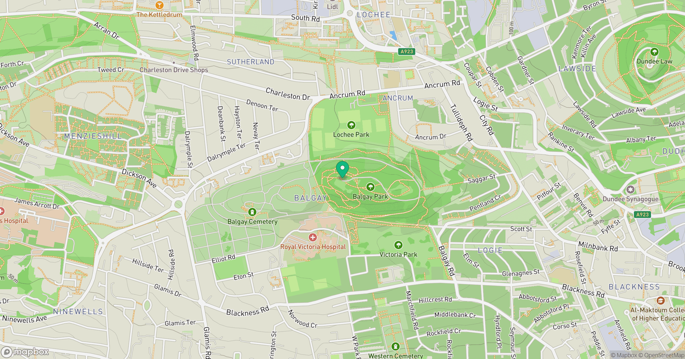 Balgay Hill location map