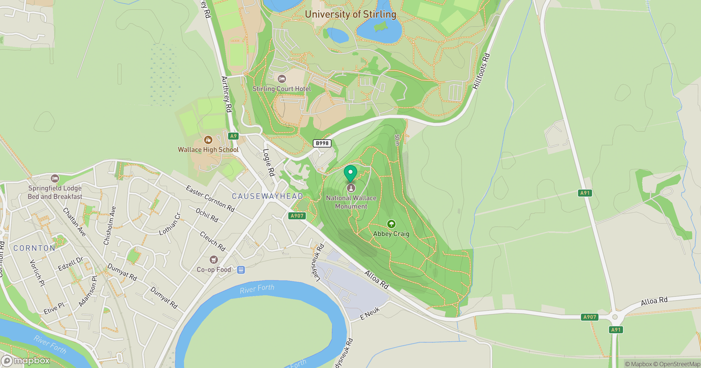 Abbey Craig location map