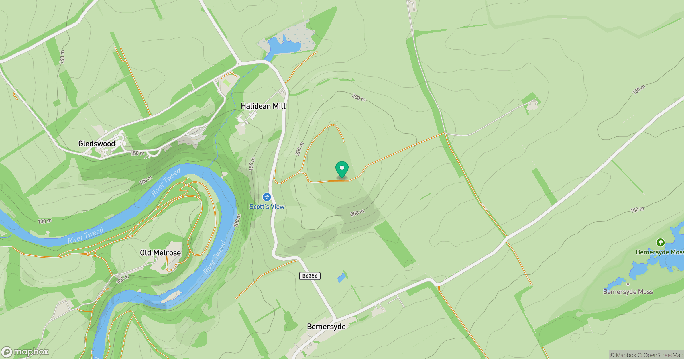 Bemersyde Hill location map