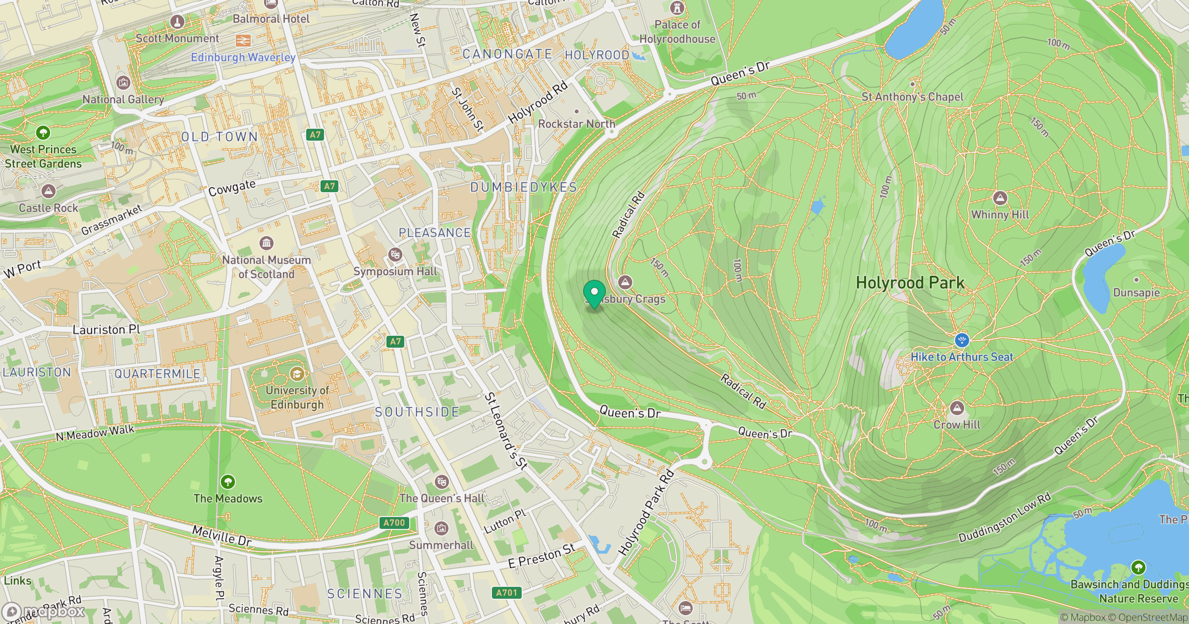 Salisbury Crags location map
