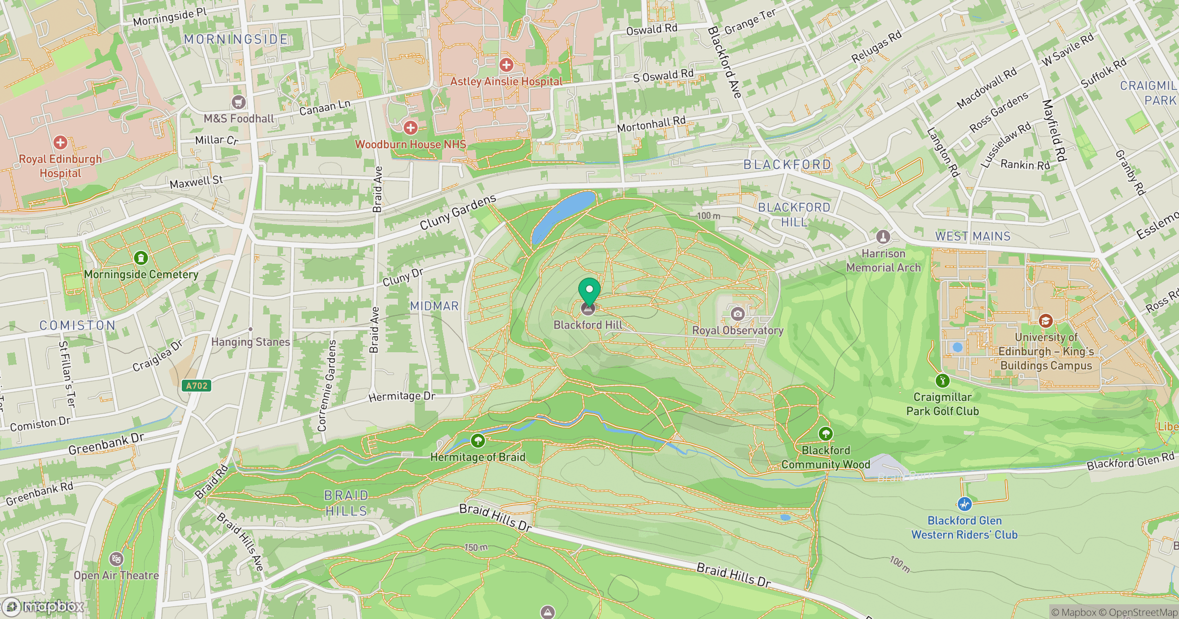 Blackford Hill location map
