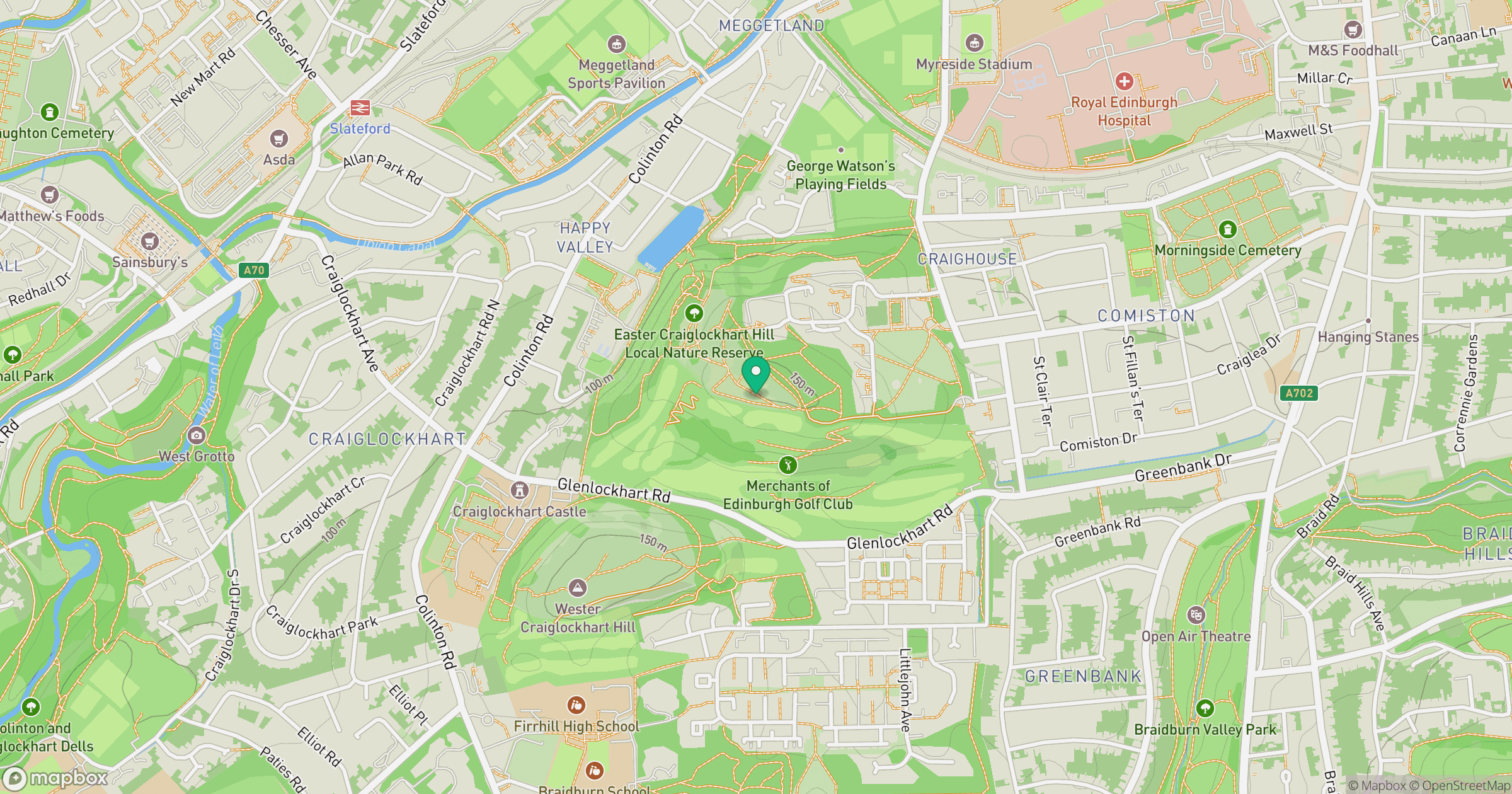 Easter Craiglockhart Hill location map