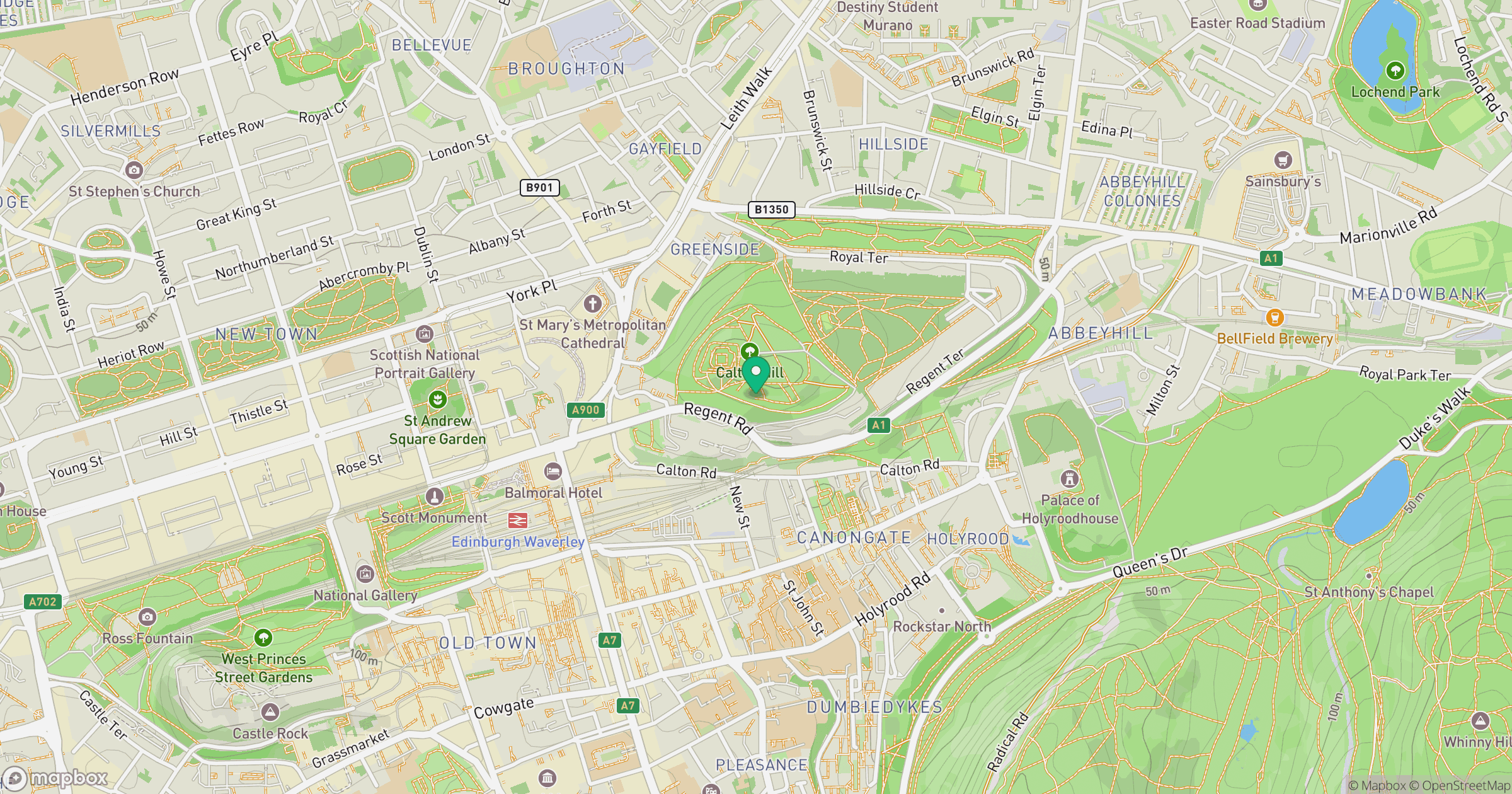 Calton Hill location map