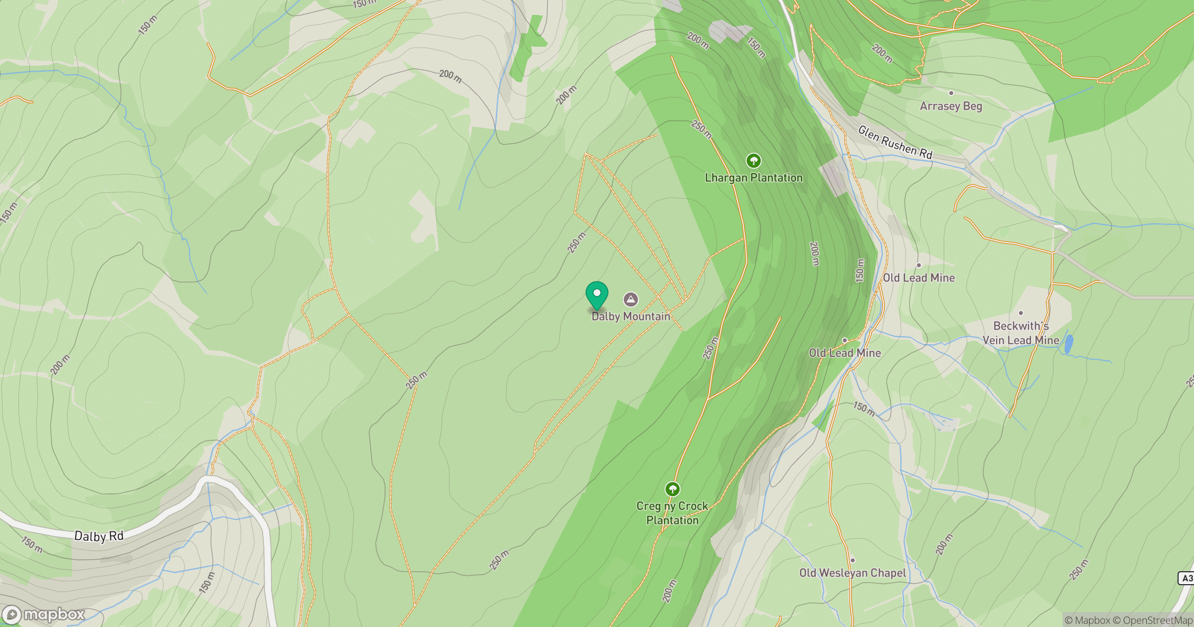 Dalby Mountain location map