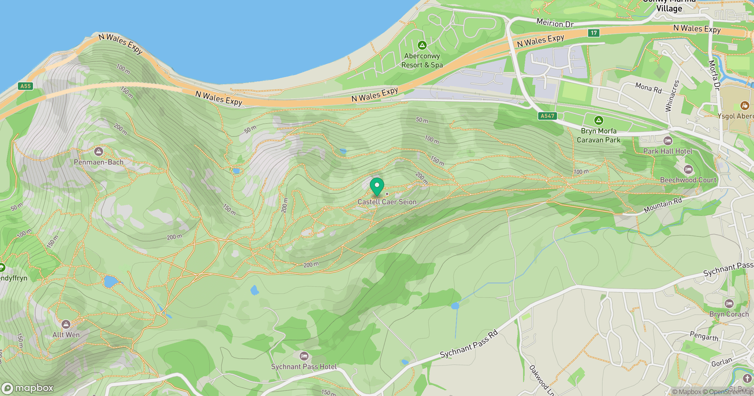 Mynydd y Dref [Conwy Mountain] location map