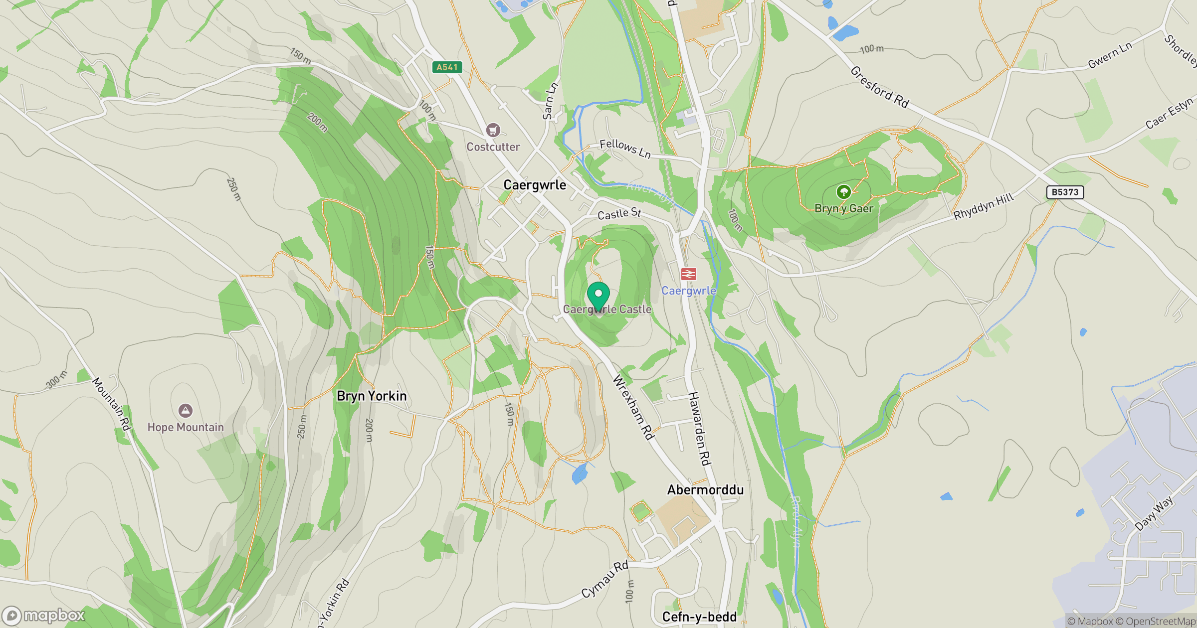 Caergwrle Castle location map