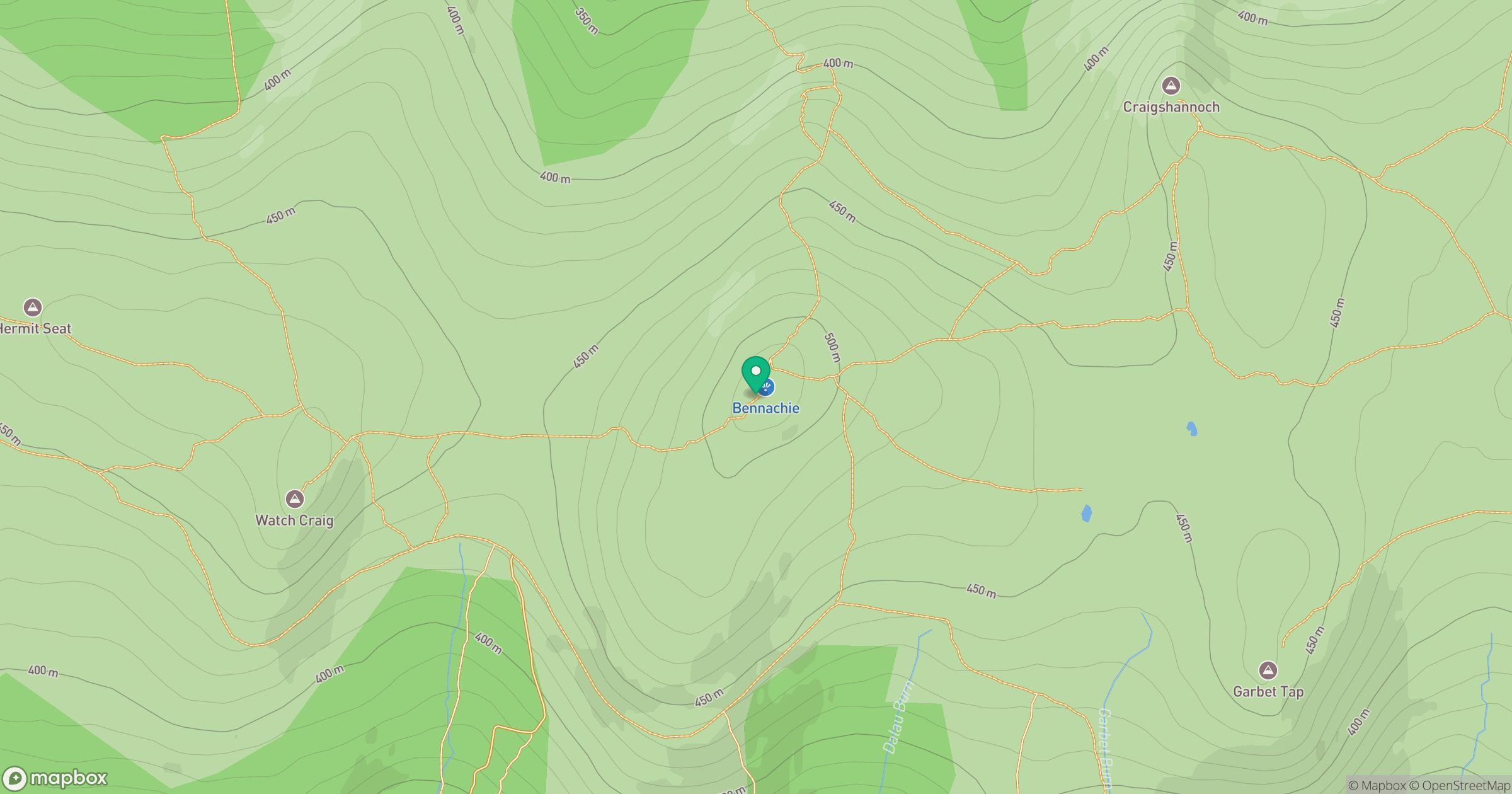 Bennachie - Oxen Craig location map