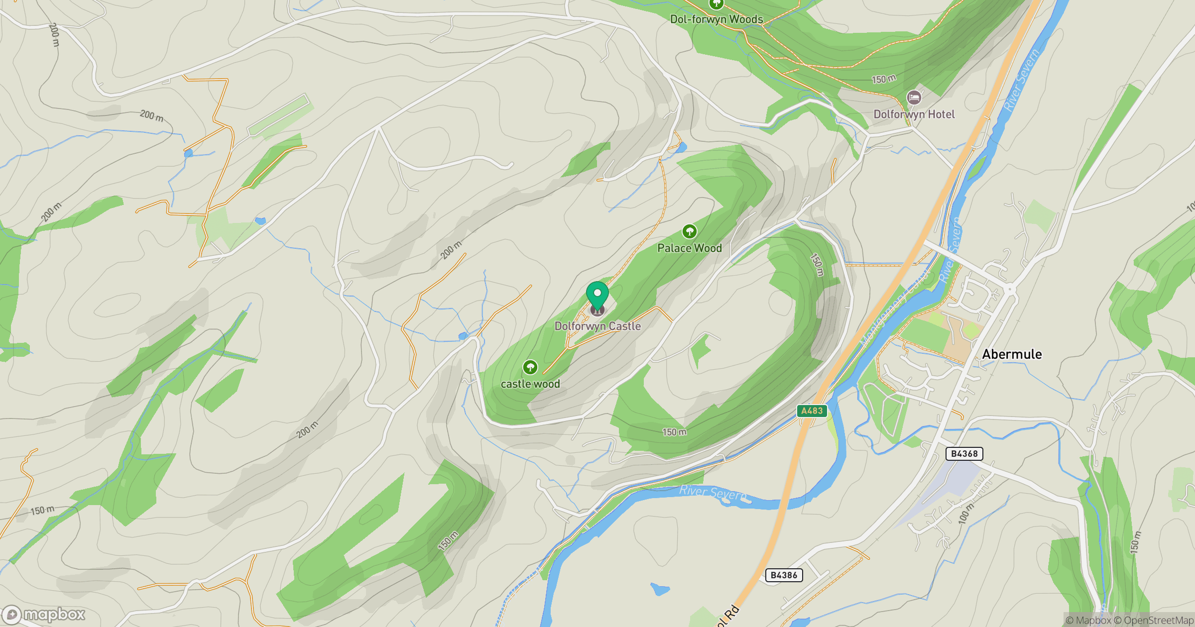 Dolforwyn Castle location map