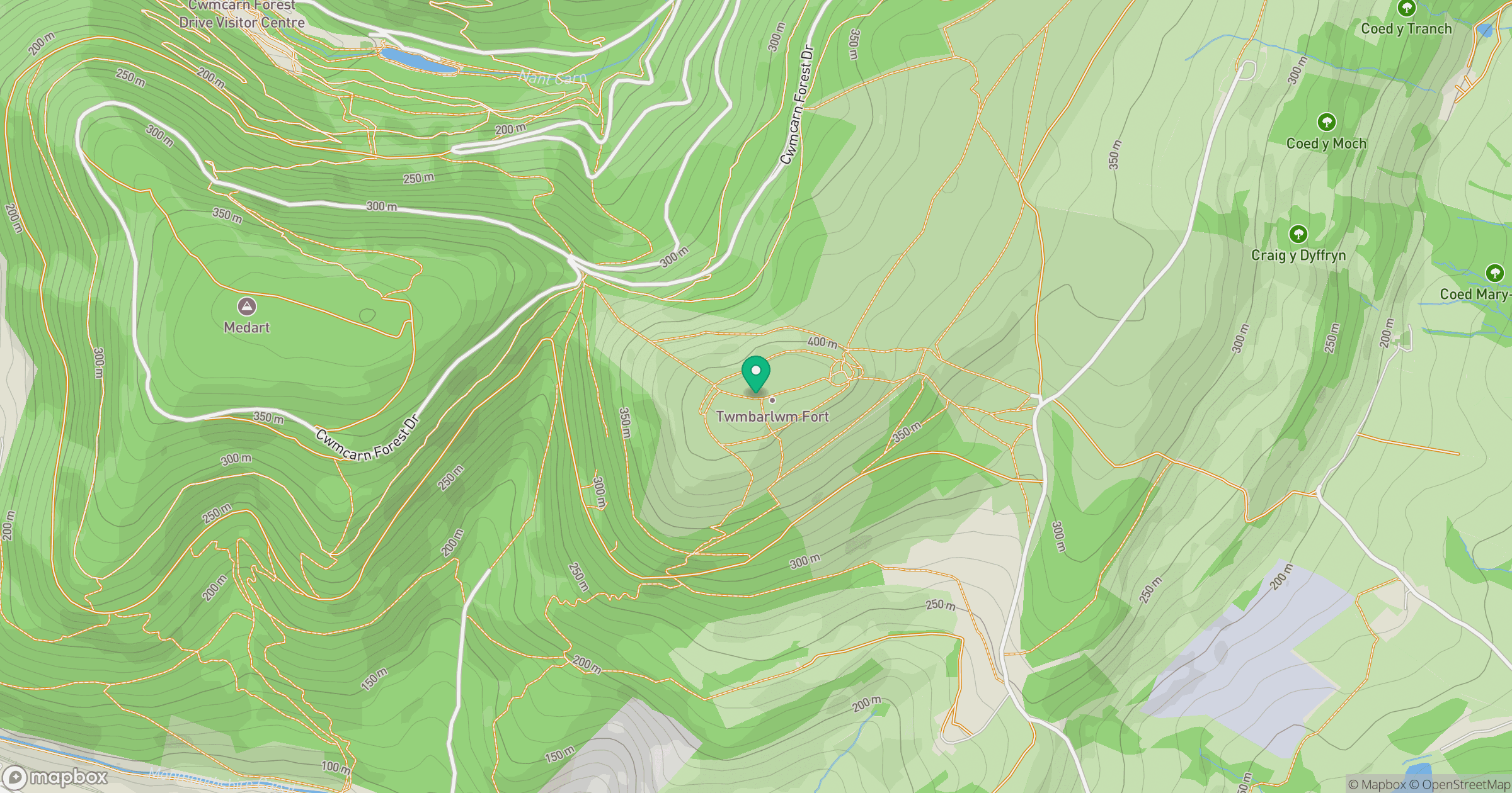 Twmbarlwm location map