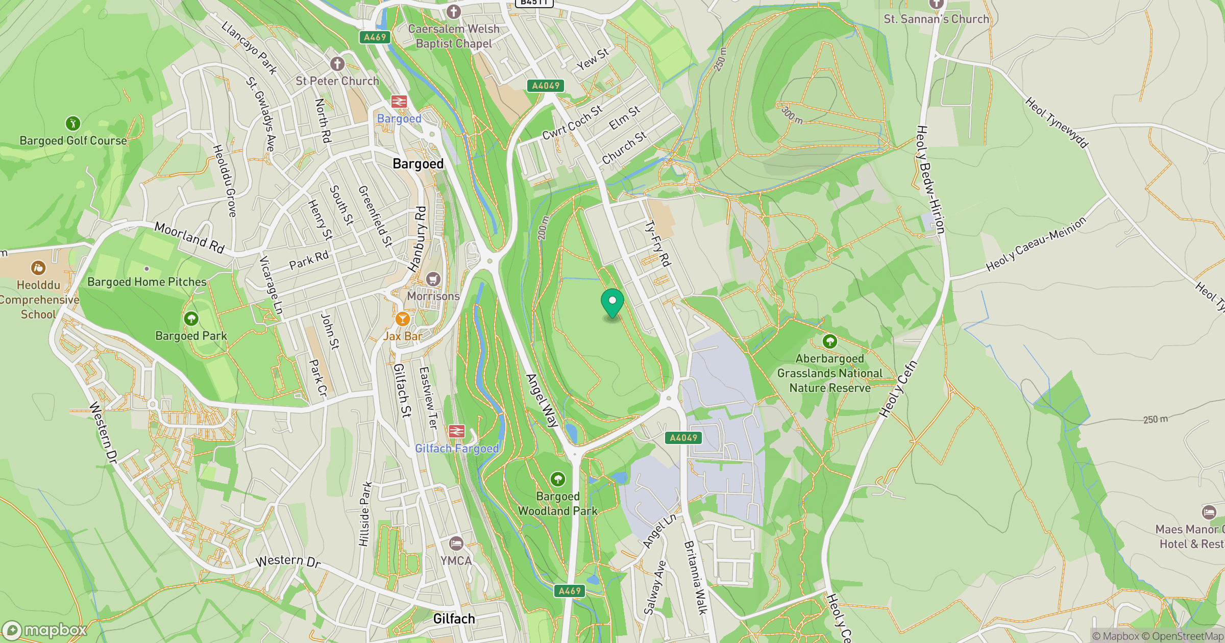 Parc Coetir Bargoed location map