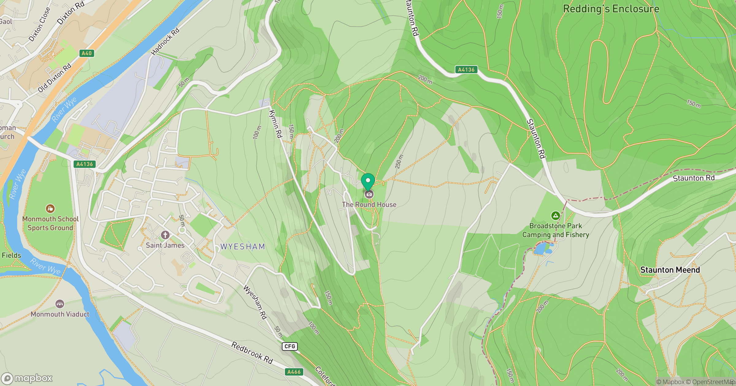 Kymin location map