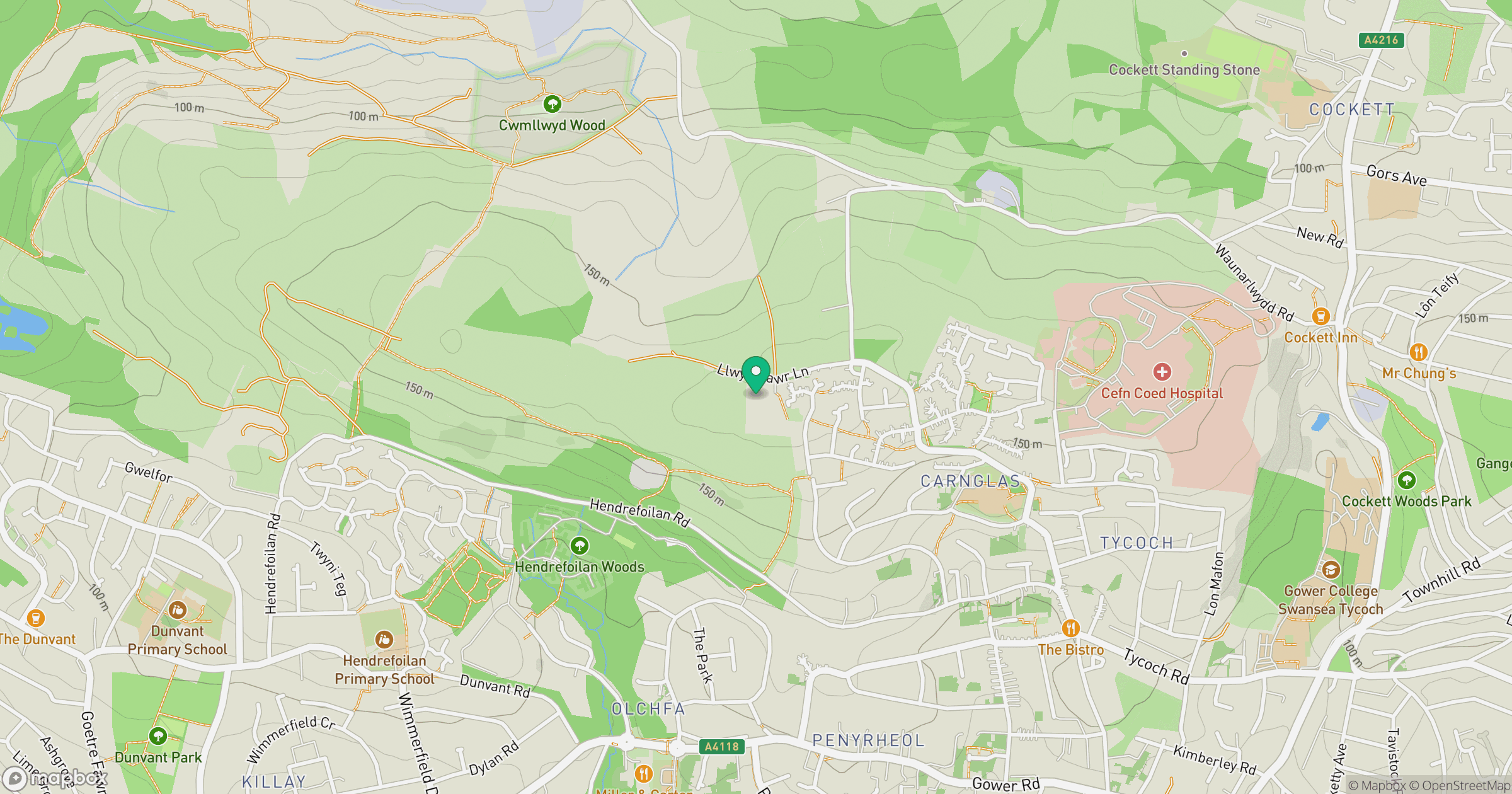 Carnglas Hill location map