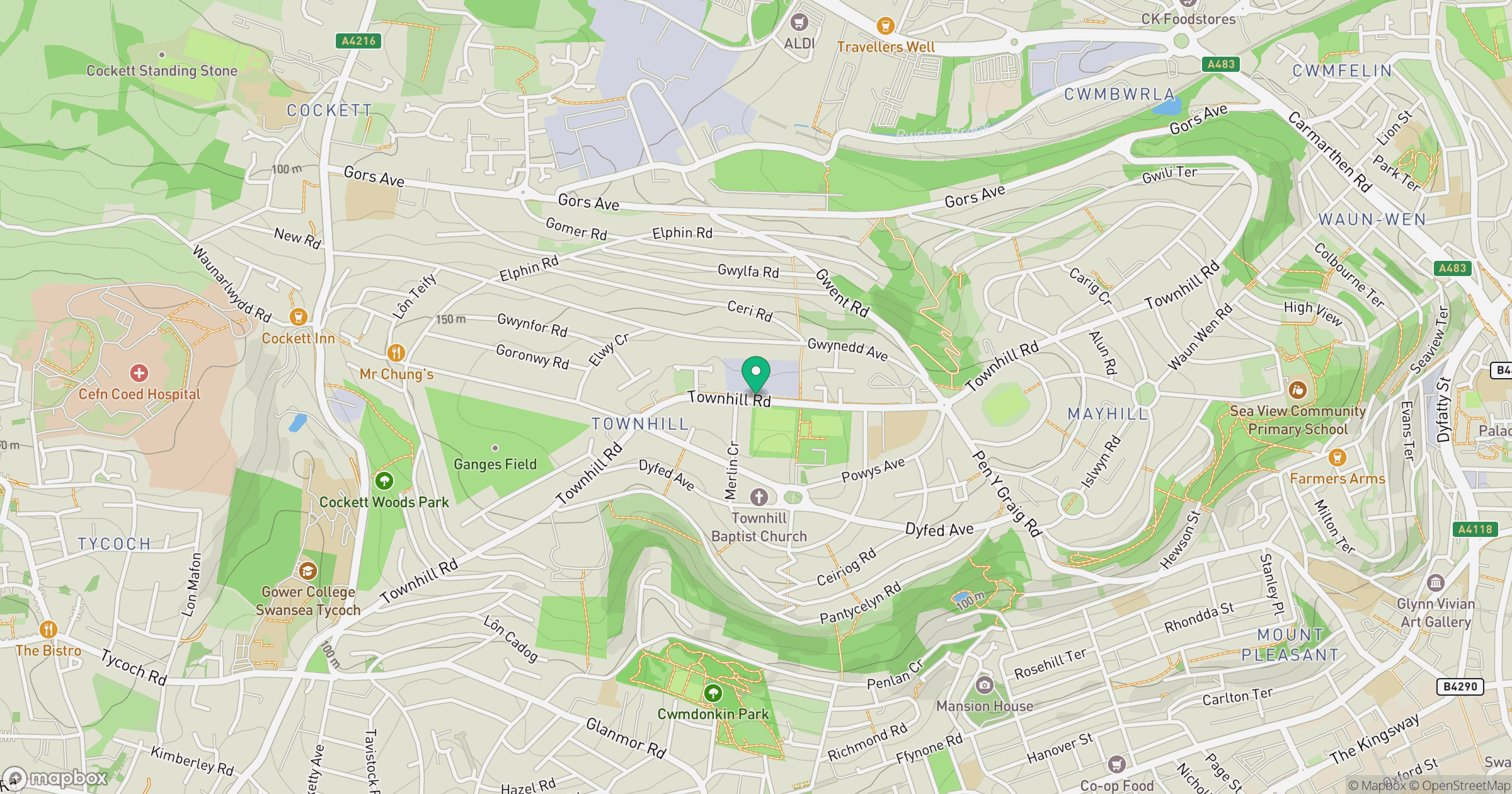 Townhill location map