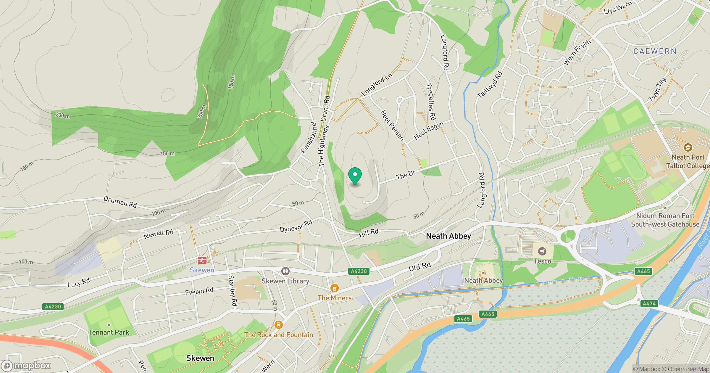 Neath Abbey Craig location map