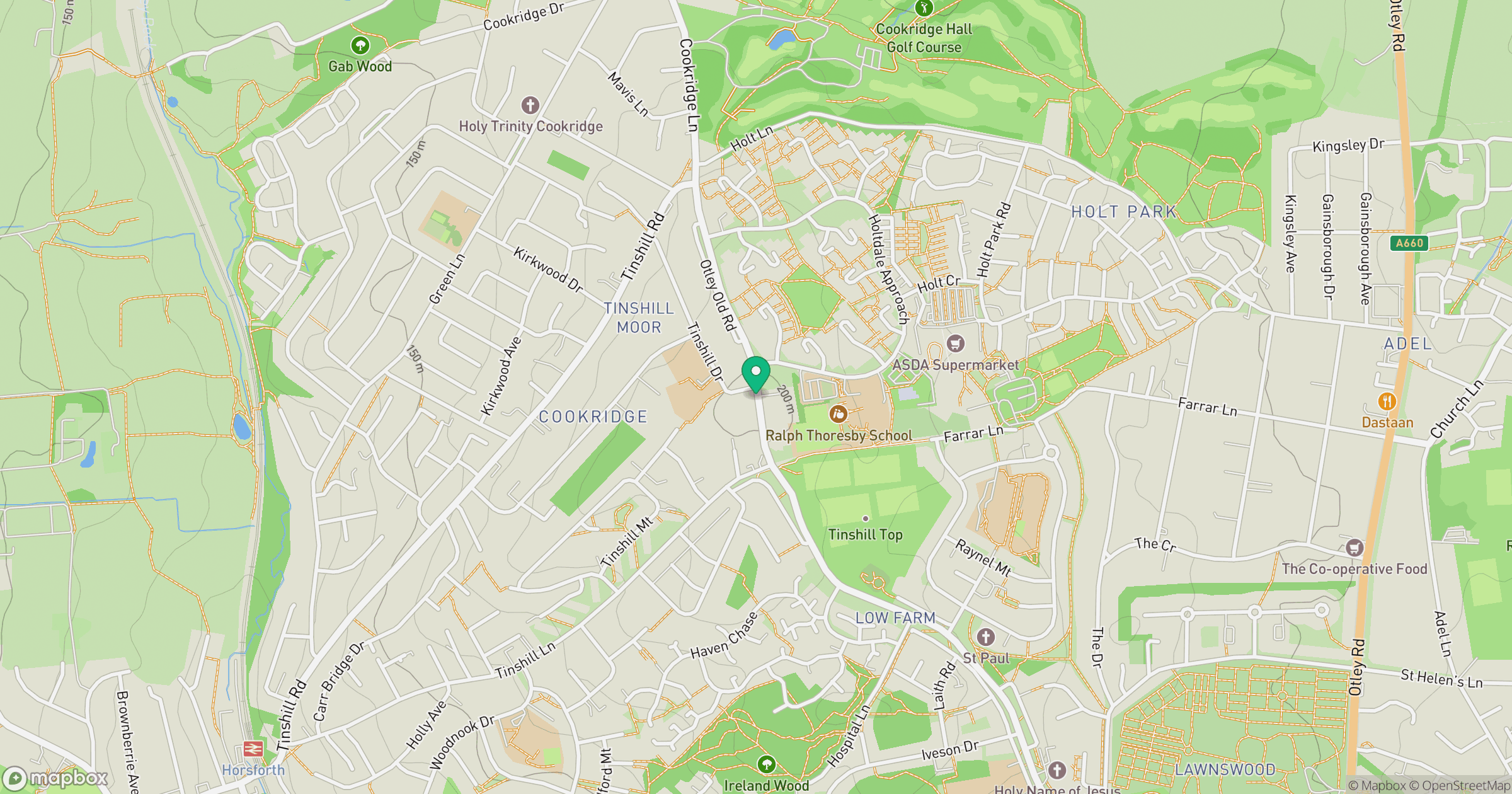 Tinshill Moor location map