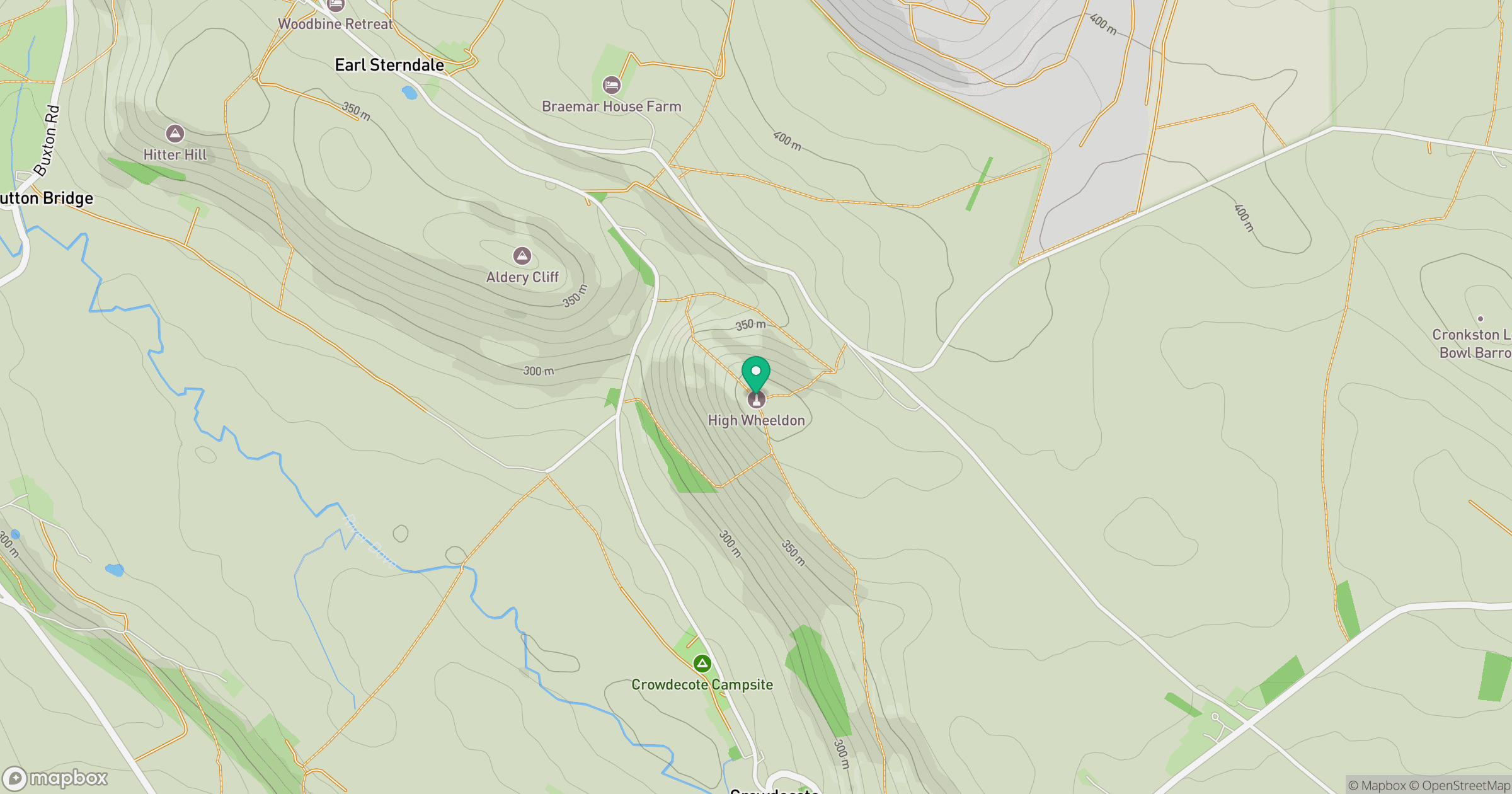 High Wheeldon location map