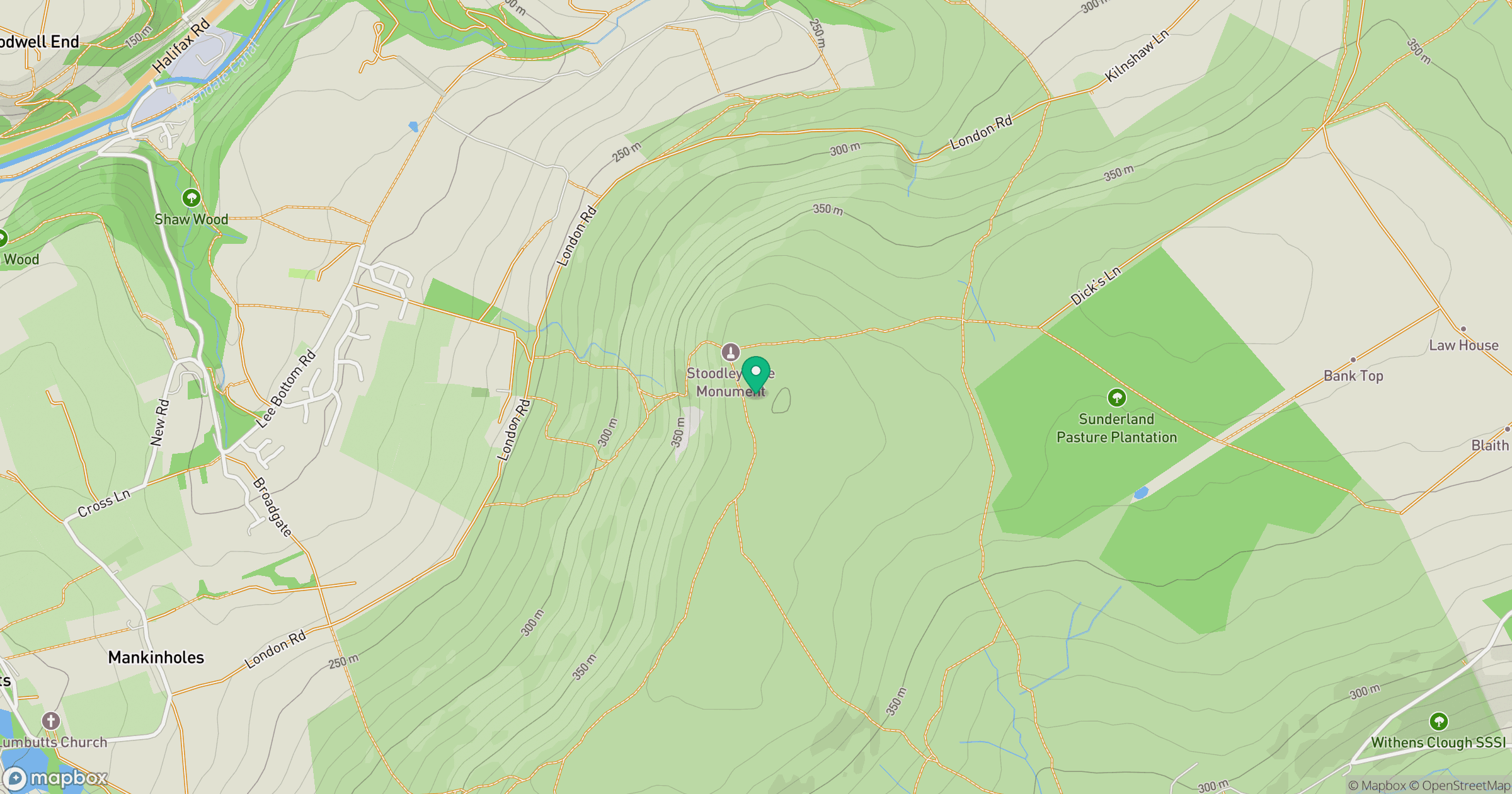 Stoodley Pike location map