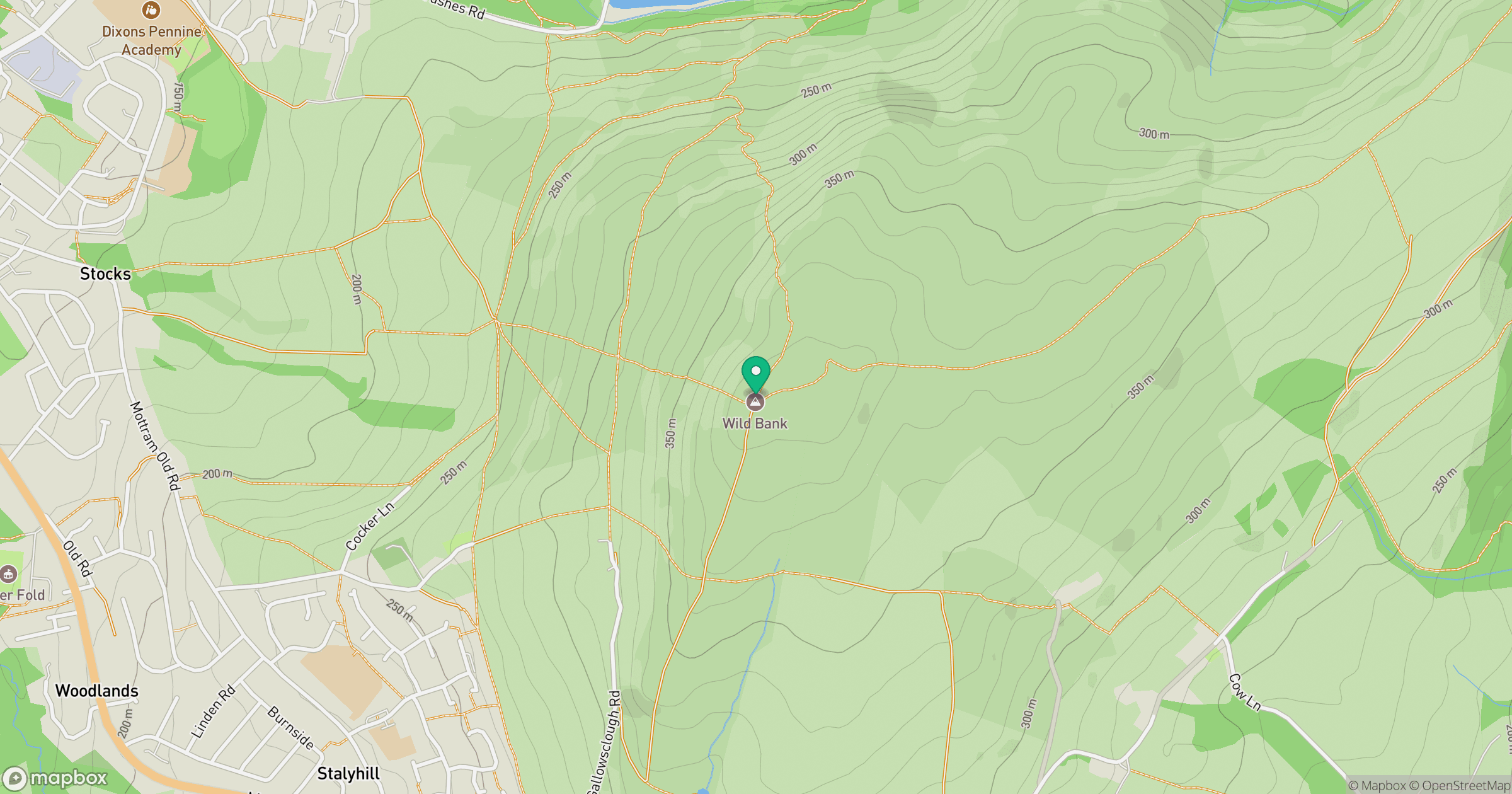 Wild Bank Hill [Hollingworthhall Moor] location map