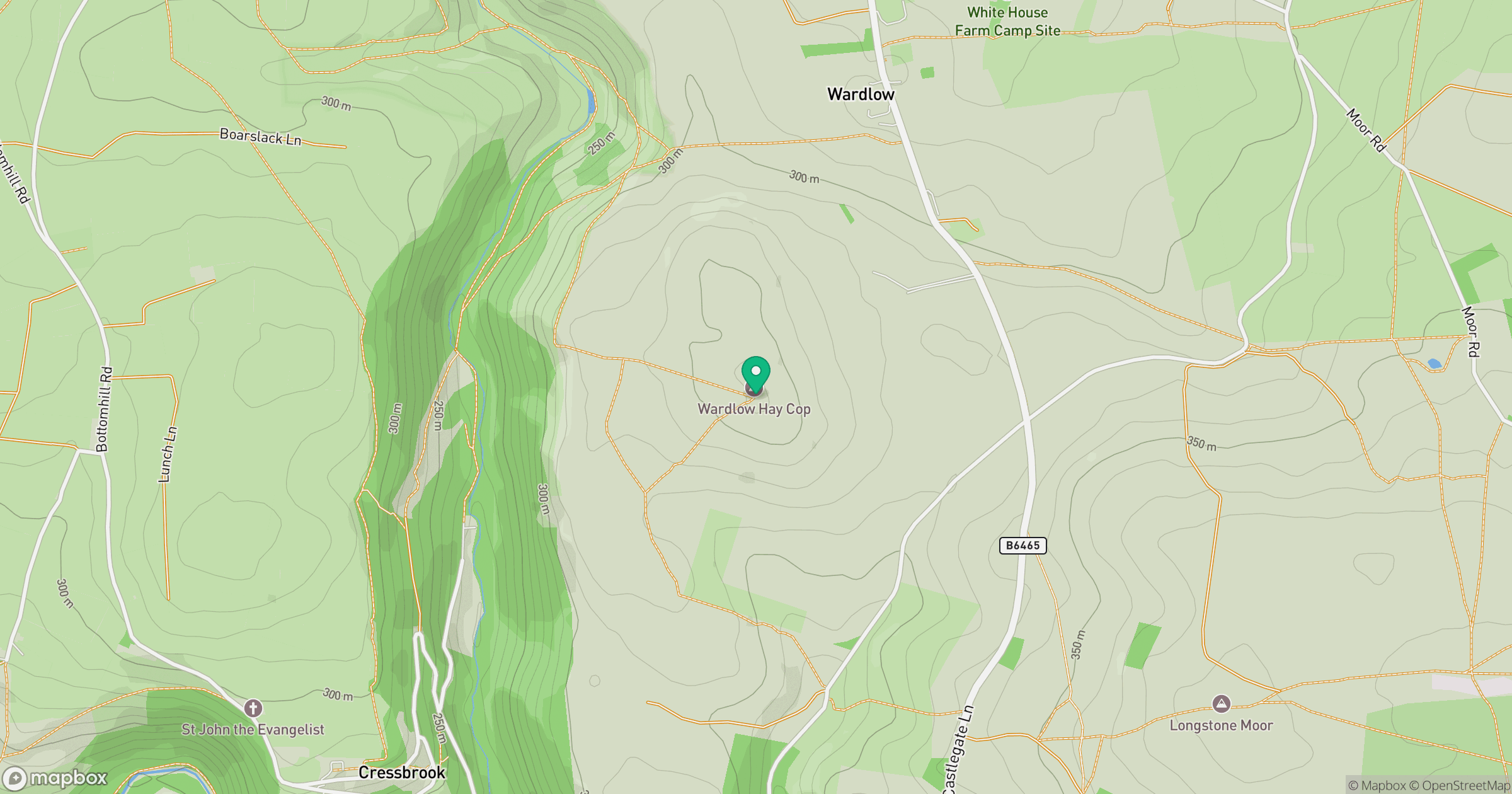Wardlow Hay Cop location map