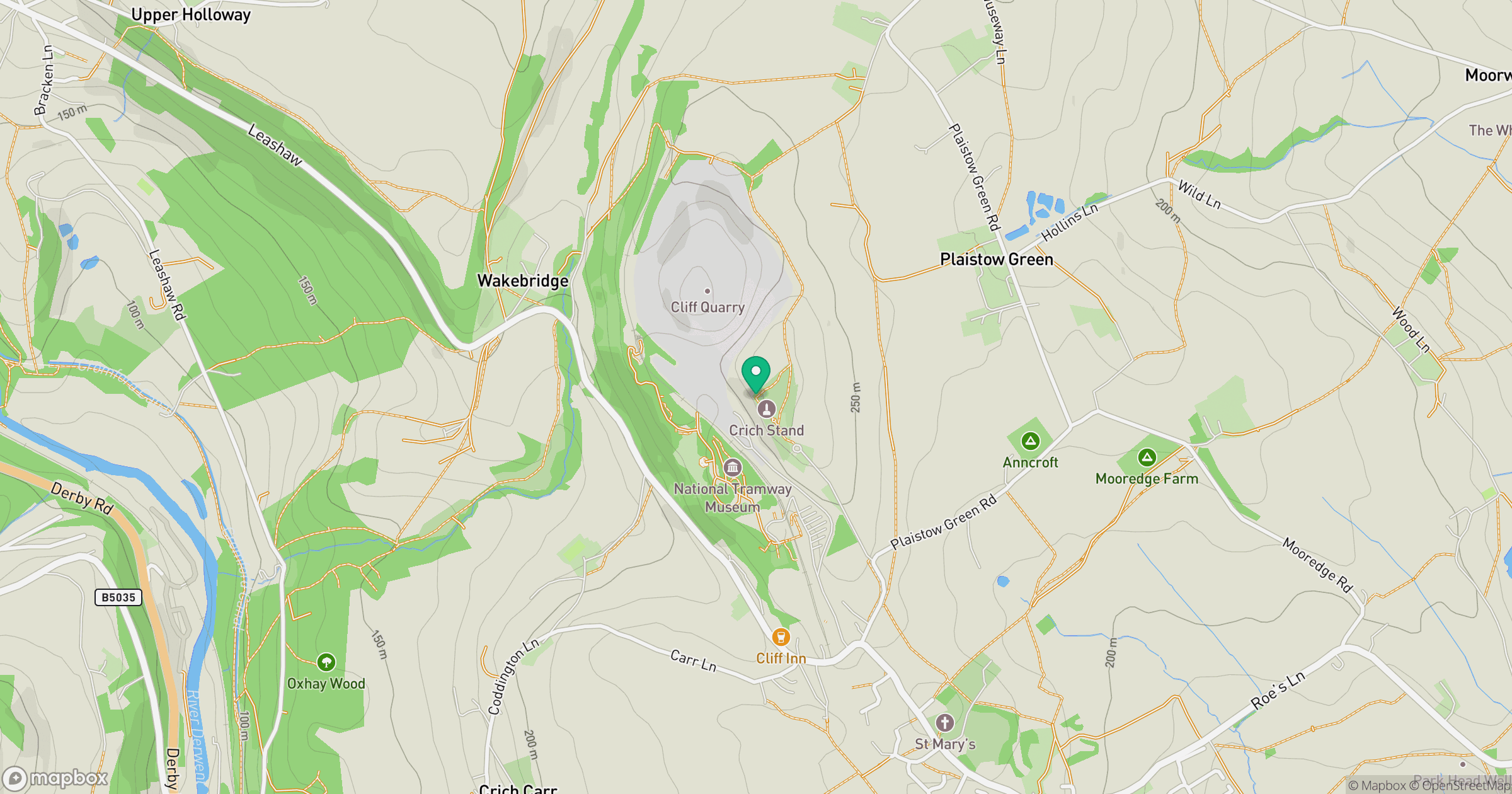 Crich Beacon location map