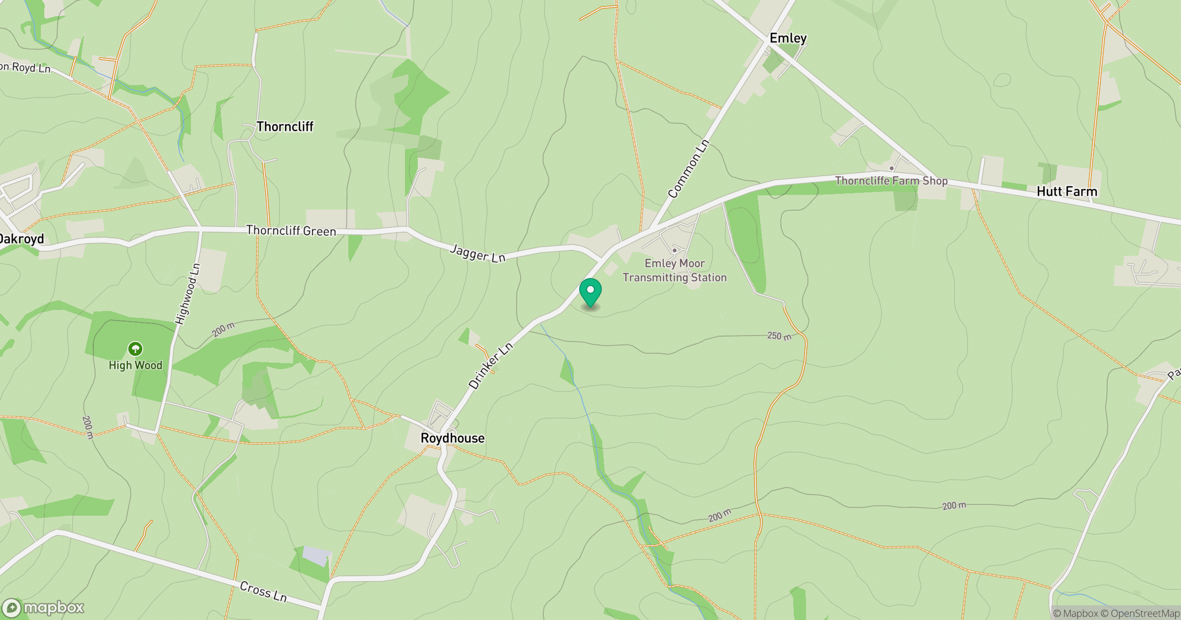 Emley Moor location map