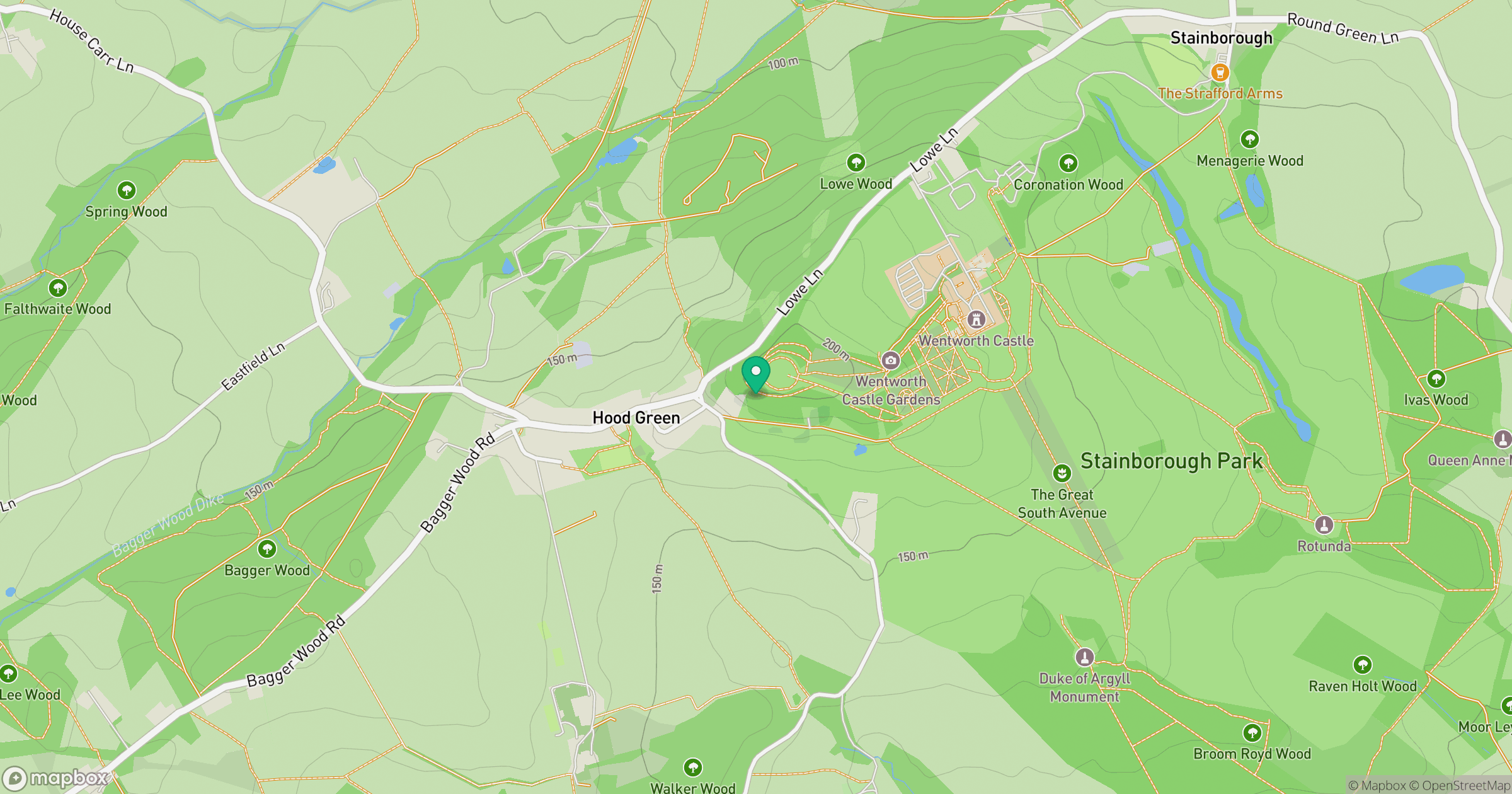 Stainborough Castle location map