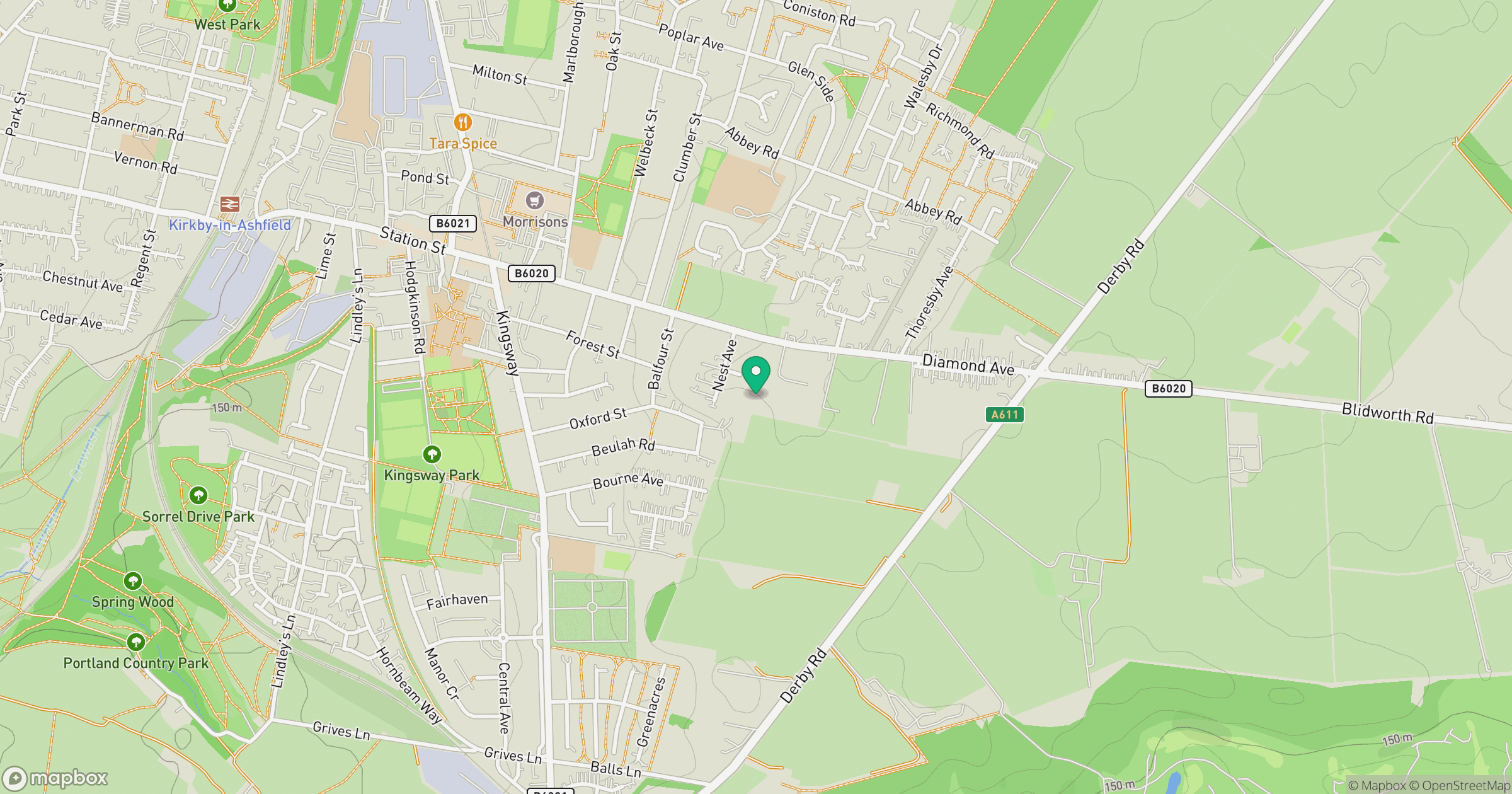 Robin Hood's Hills location map