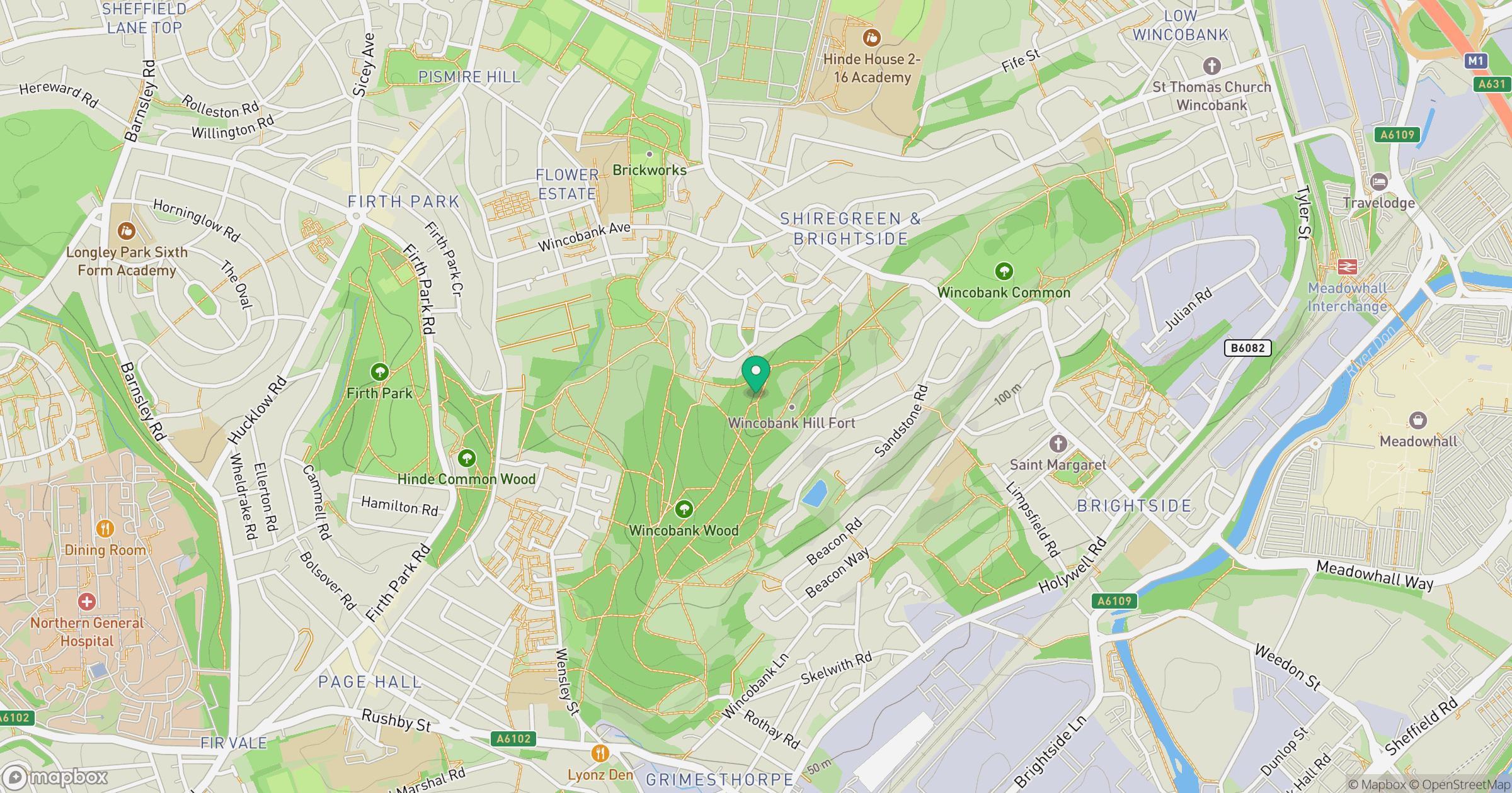 Wincobank Hill location map