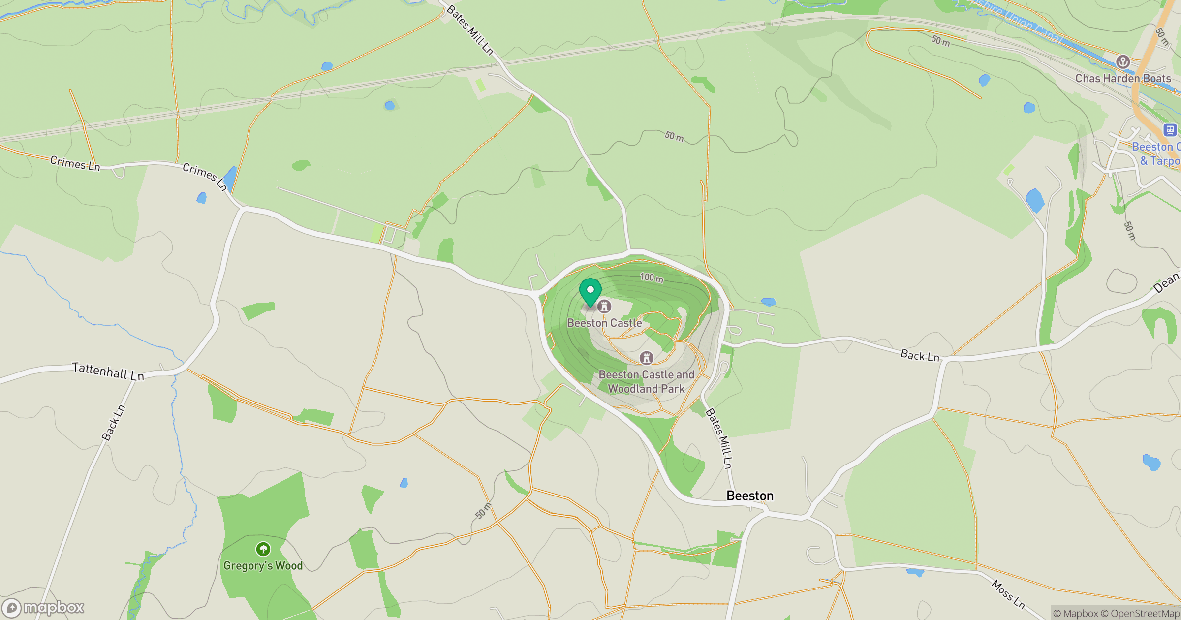 Beeston Castle location map