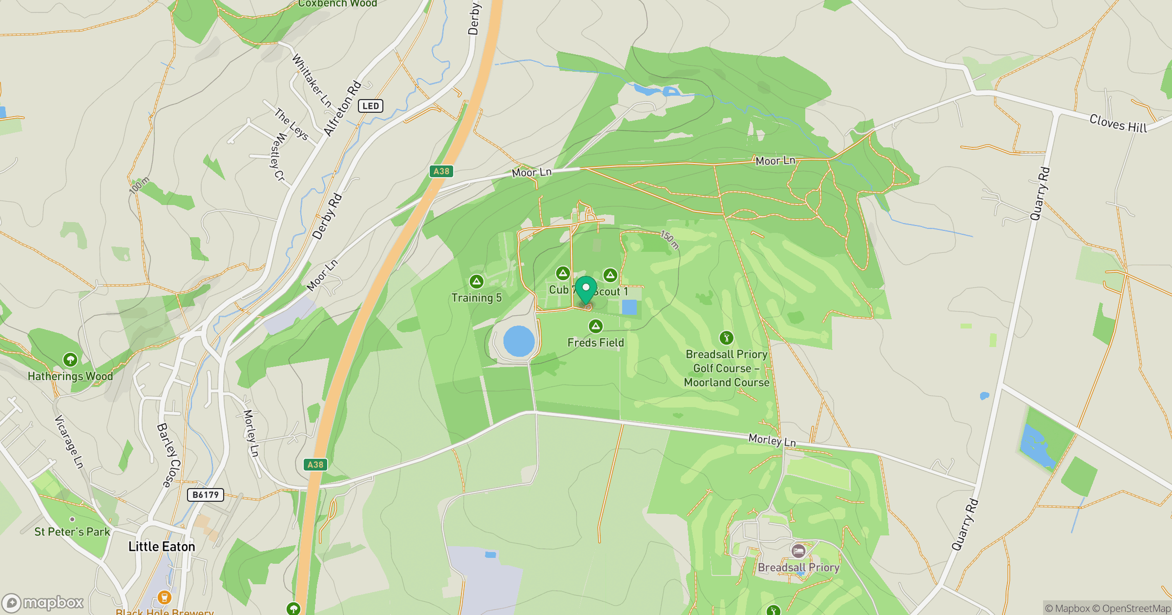 Breadsall Moor location map