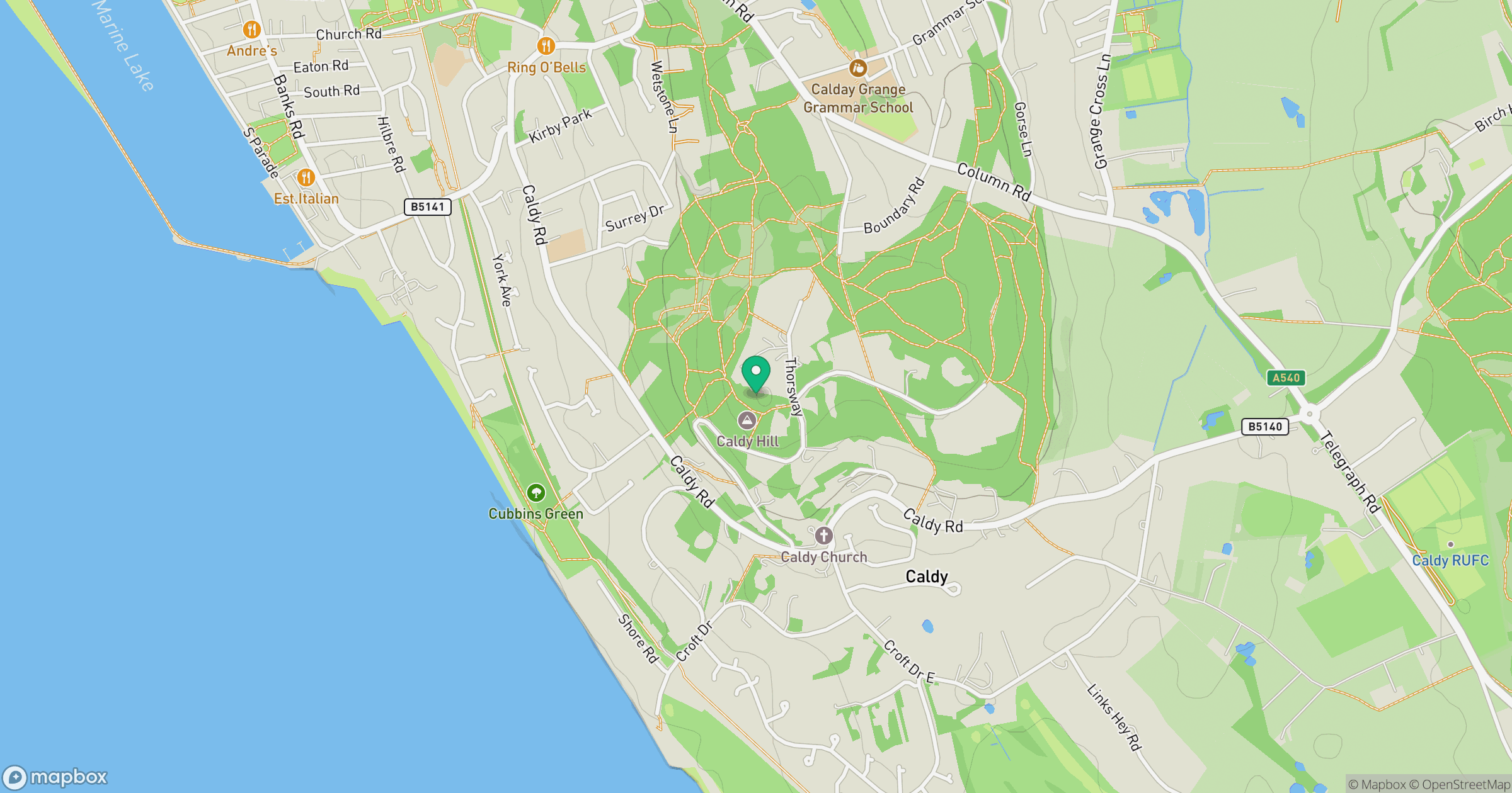 Caldy Hill location map