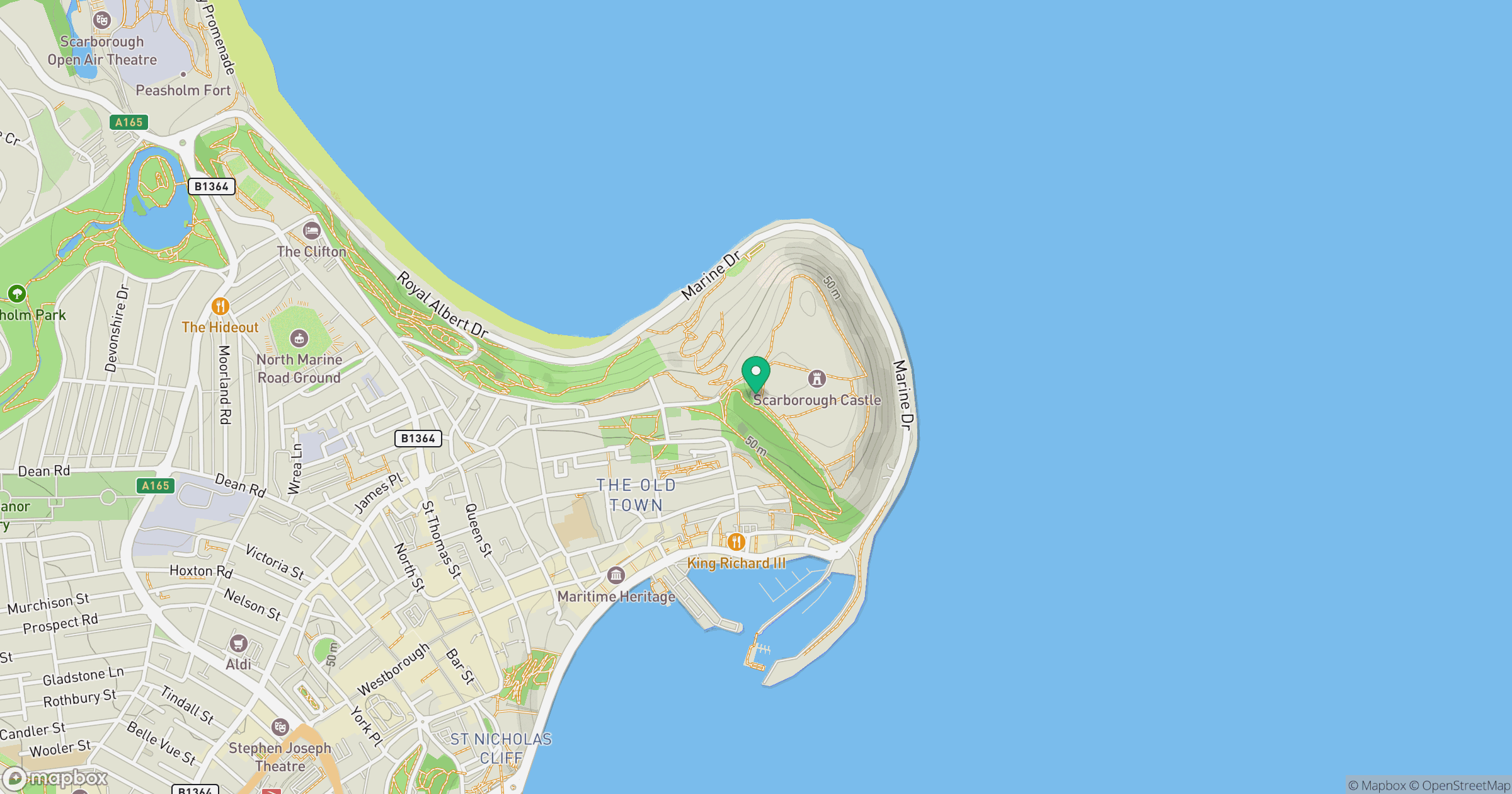 Scarborough Castle location map