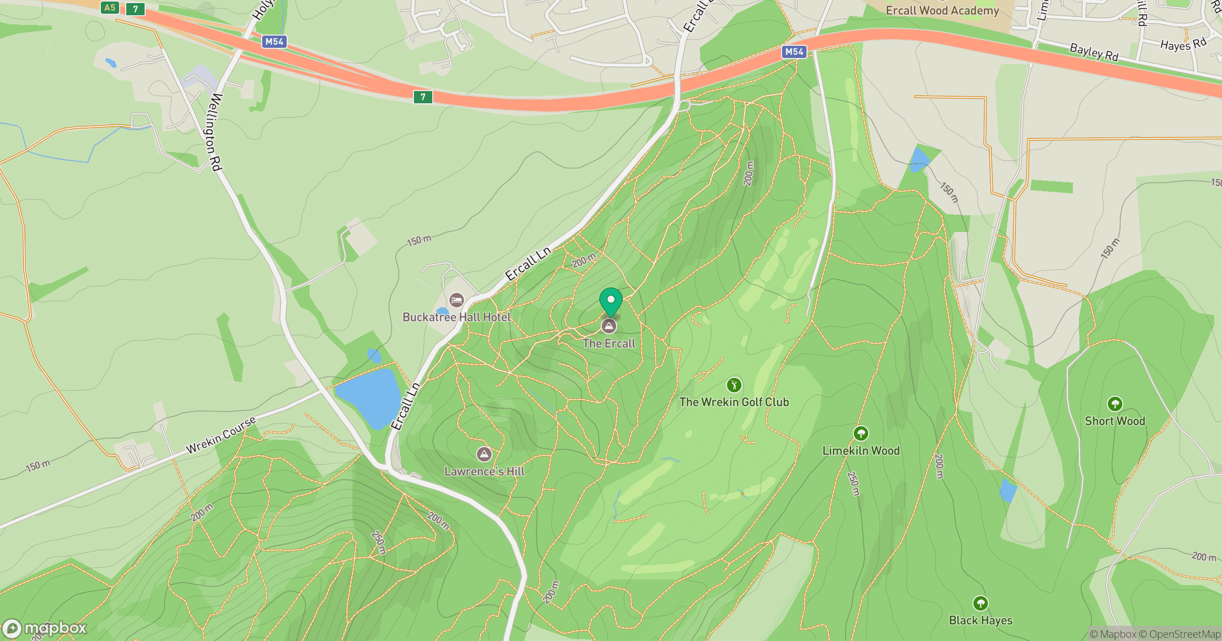 The Ercall location map