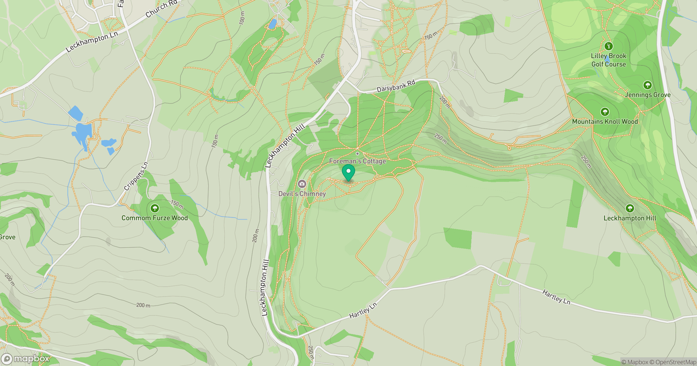 Leckhampton Hill location map