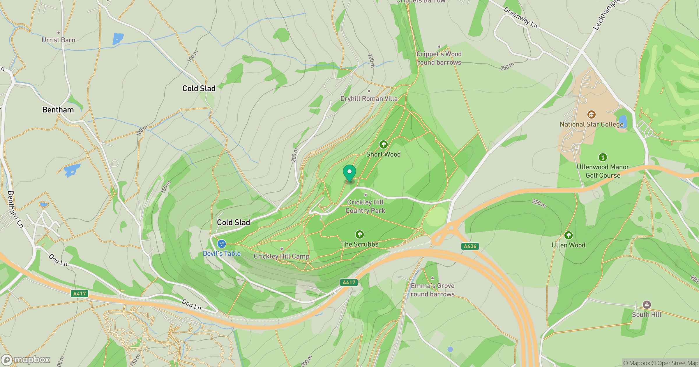 Crickley Hill location map