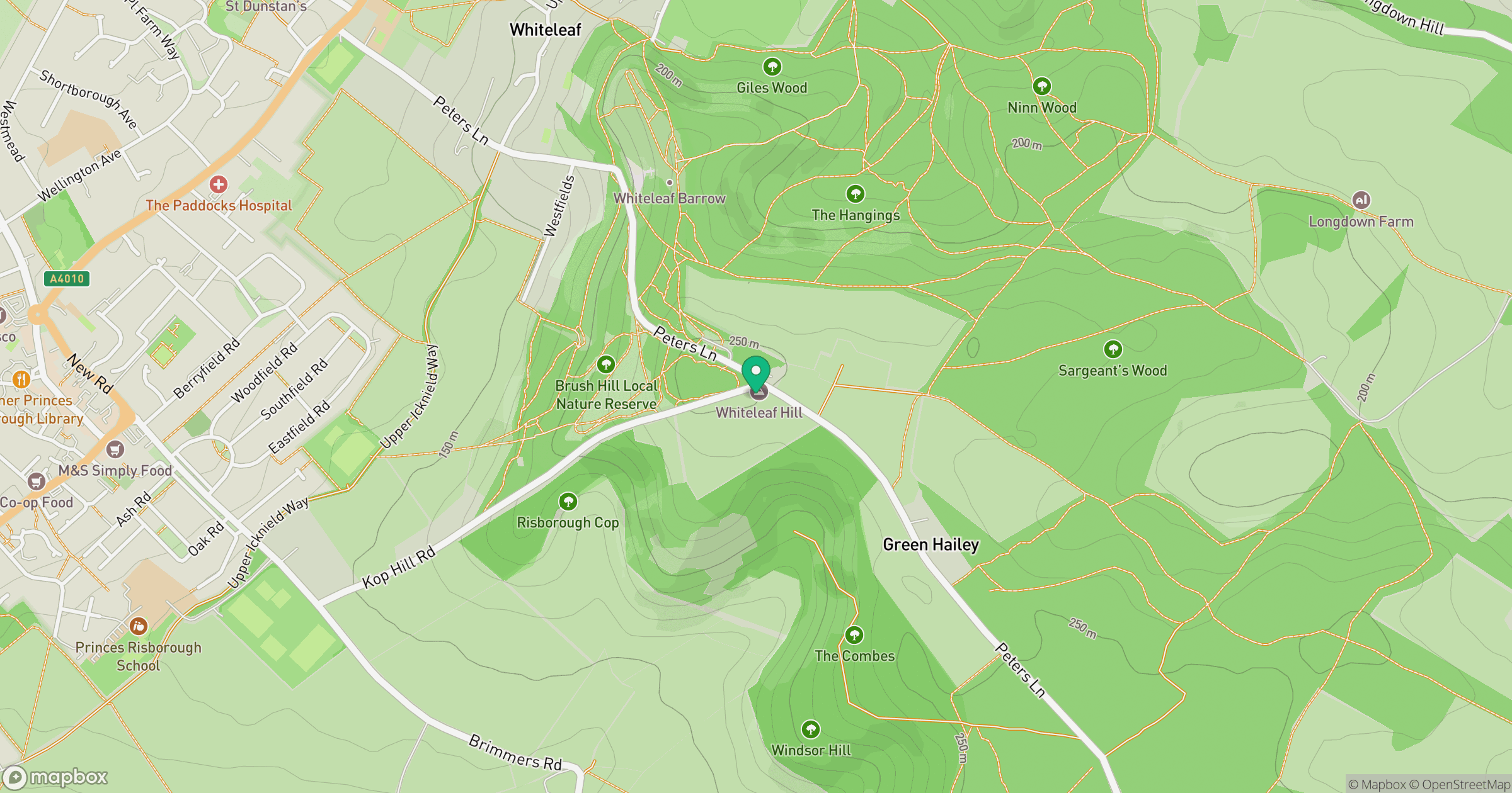 Whiteleaf Hill location map