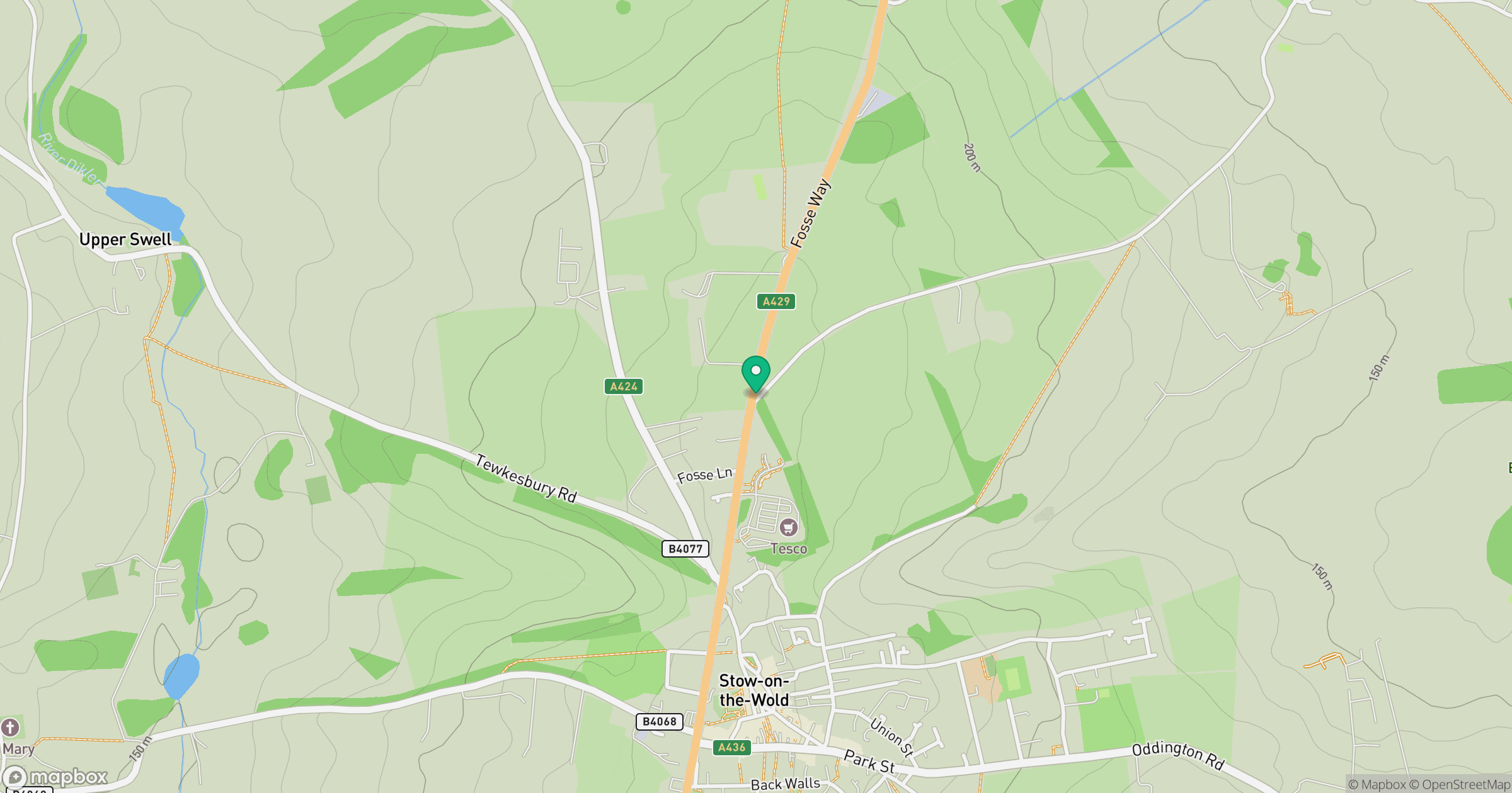 Stow-on-the-Wold Hill (old GR) location map