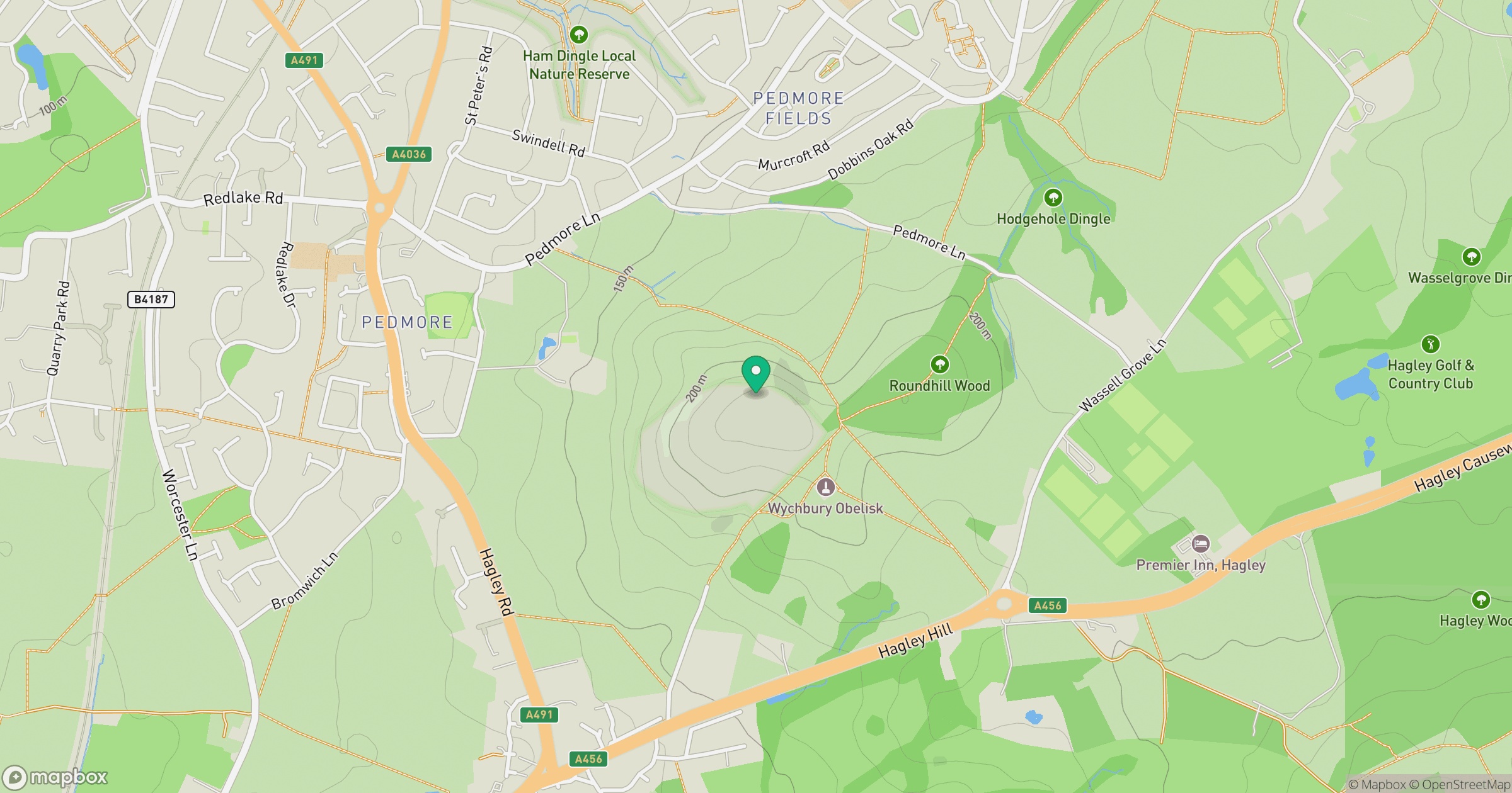 Wychbury Hill location map