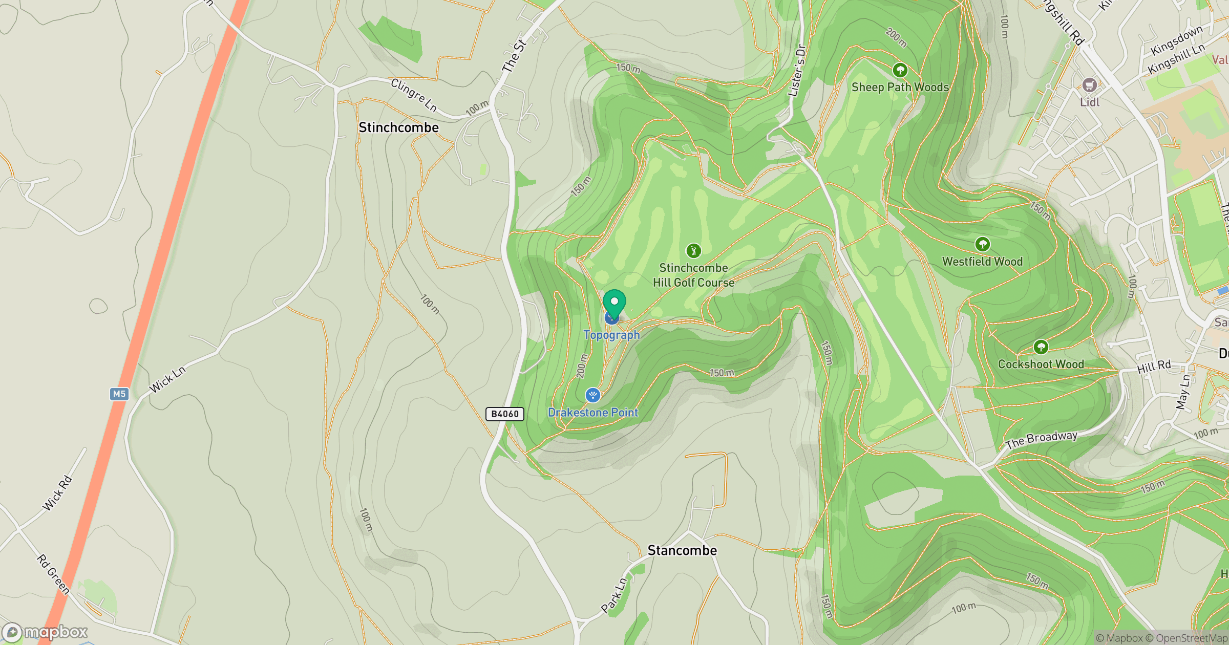 Stinchcombe Hill location map