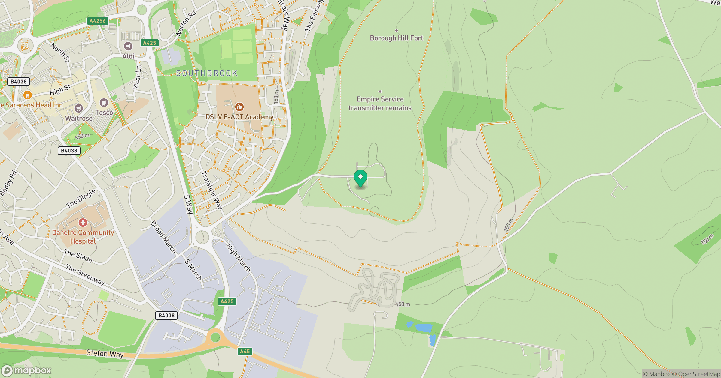 Borough Hill location map