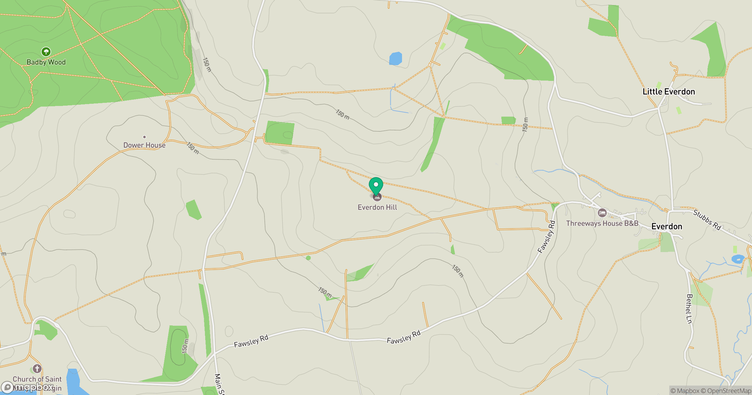 Everdon Hill location map