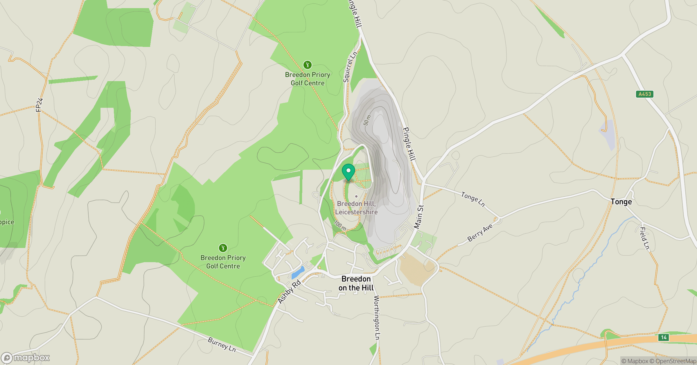 Breedon Hill location map