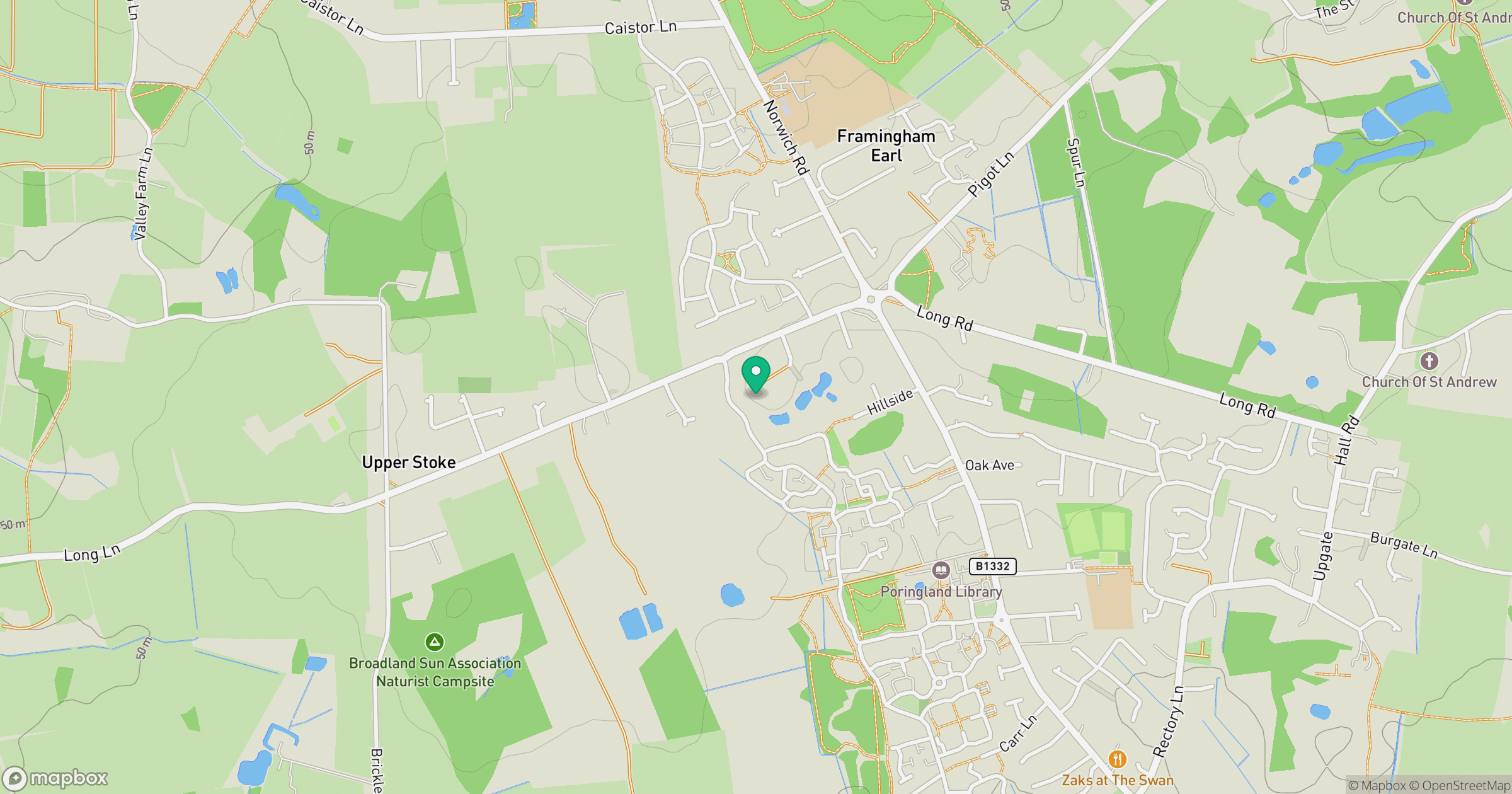 Poringland Heath location map