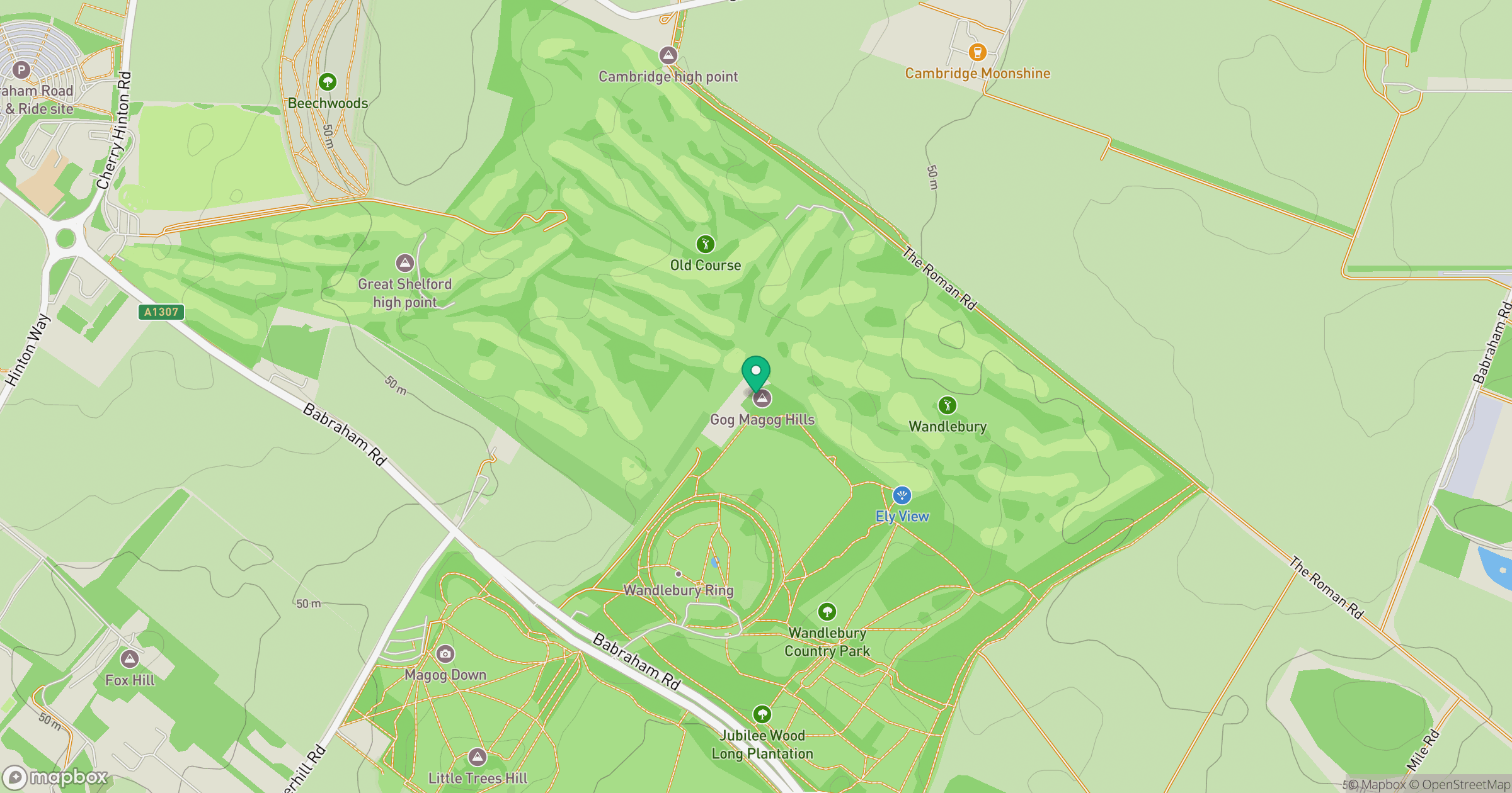 Gog Magog Hills location map
