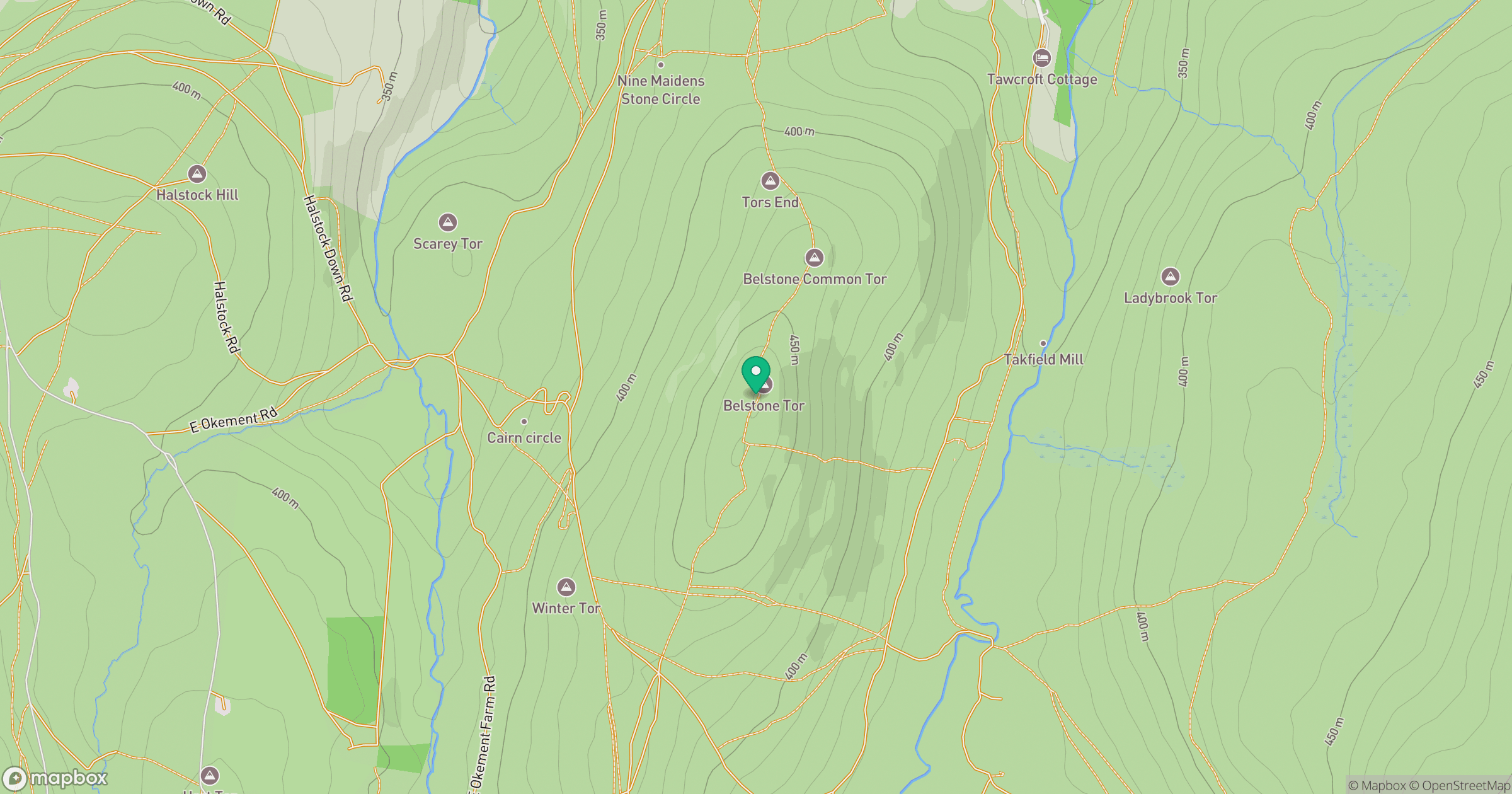 Belstone Tor location map
