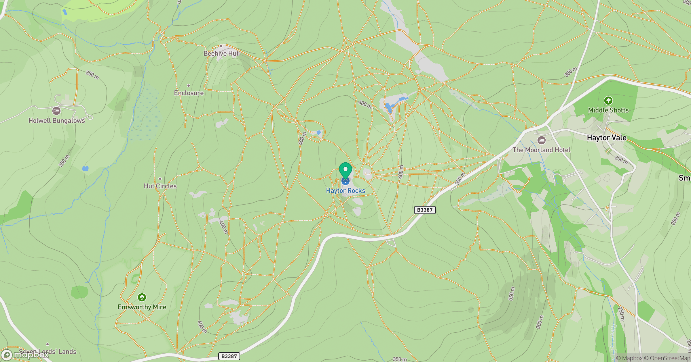 Haytor Rocks location map